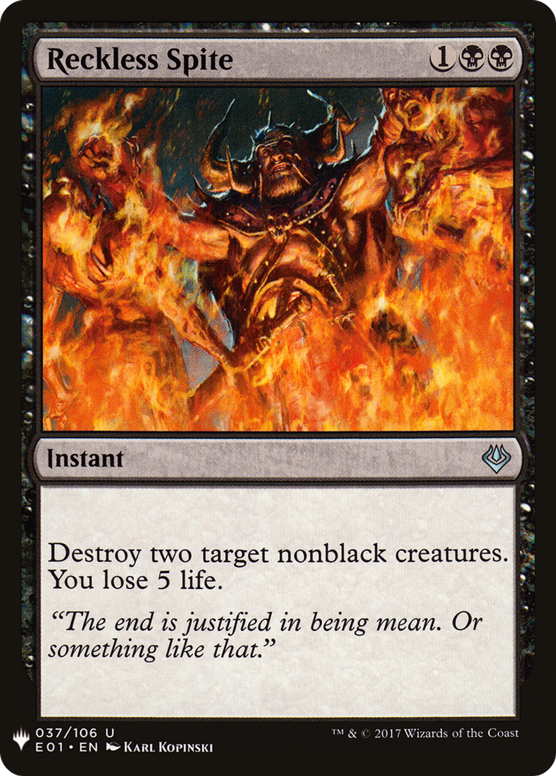 Reckless Spite — The List — Magic: The Gathering