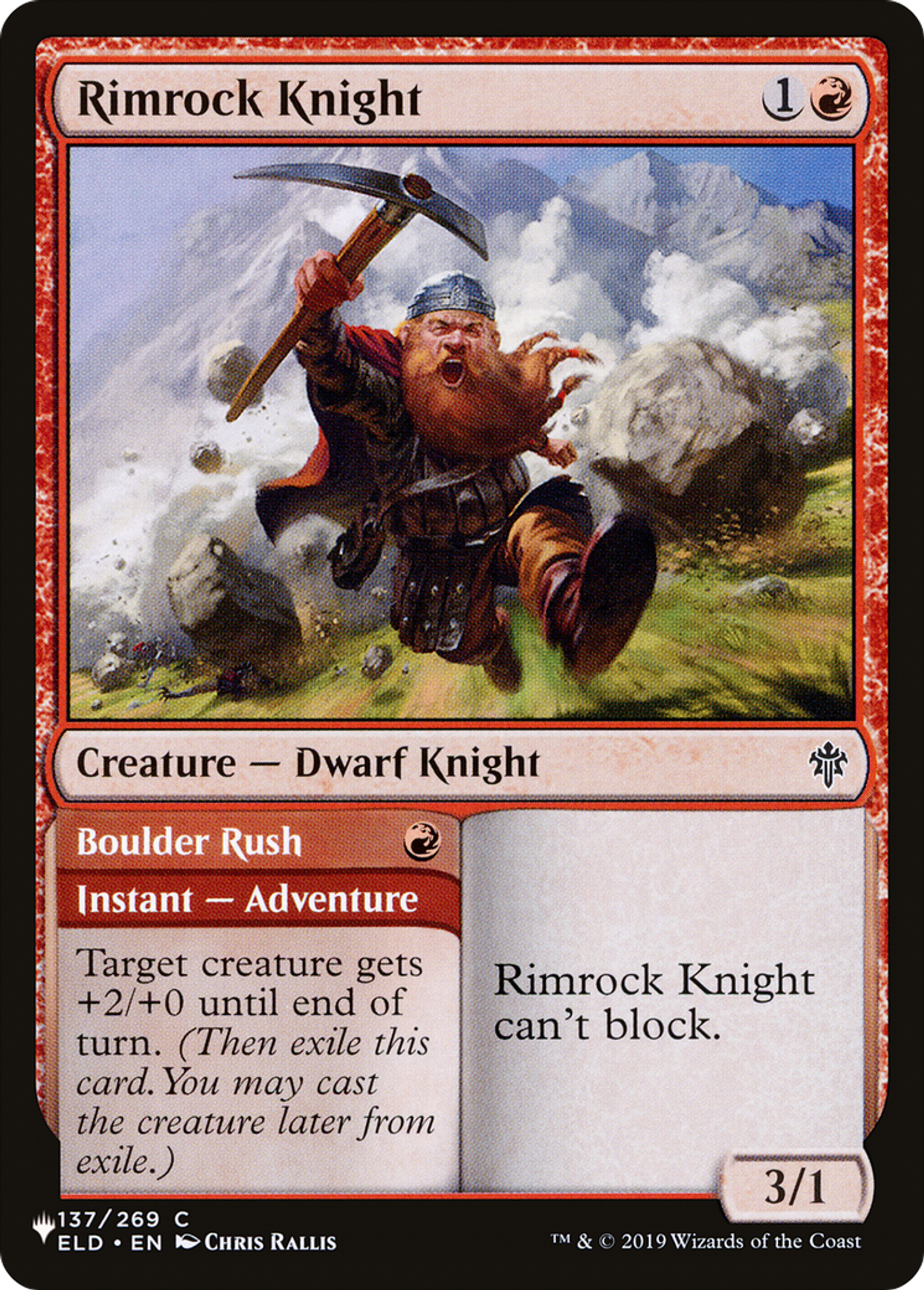 Chevalier de Frangeroc // Pluie de roche — The List — Magic: The Gathering