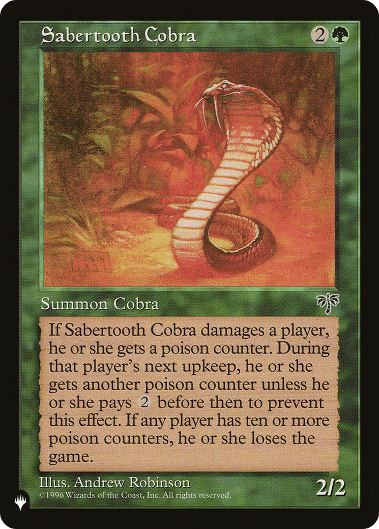 Sabertooth Cobra — The List — Magic: The Gathering