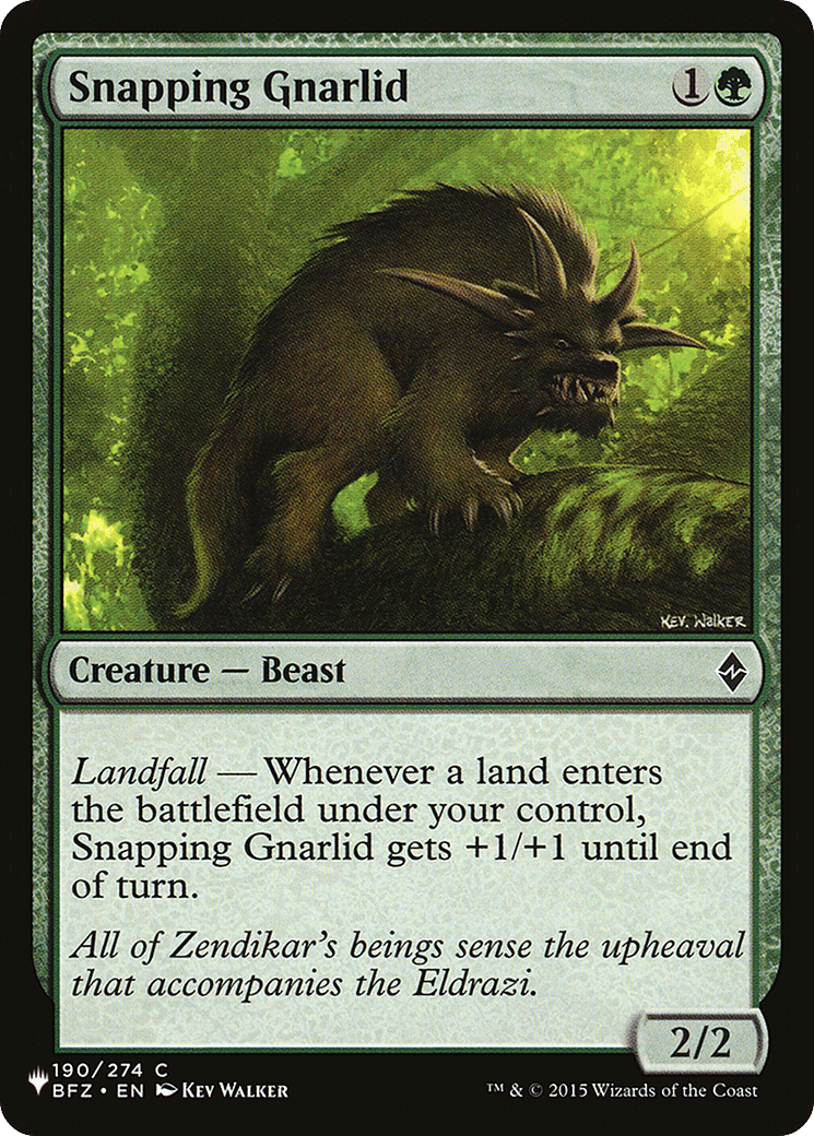 Snapping Gnarlid — The List — Magic: The Gathering
