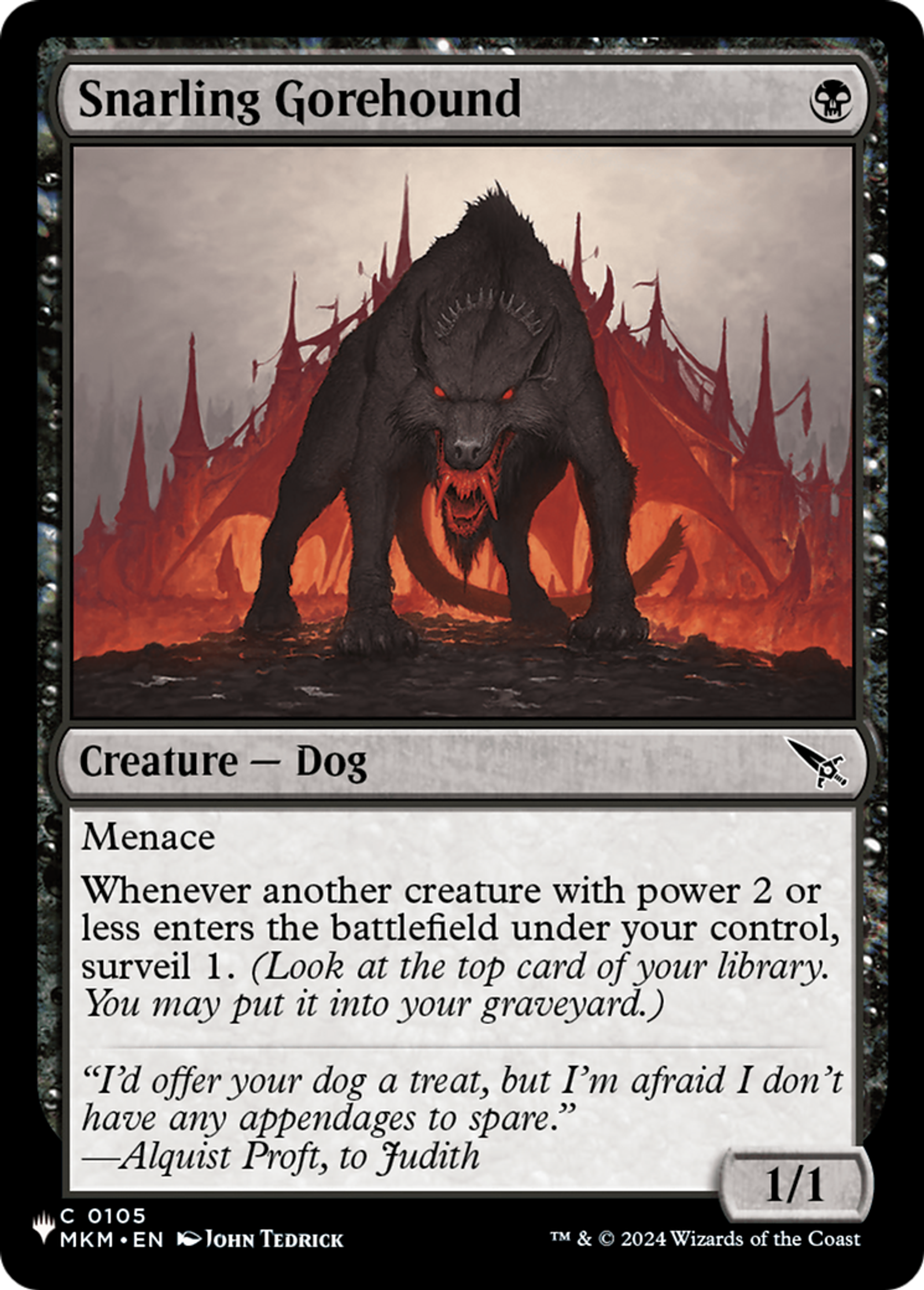 Chien viscéral menaçant — The List — Magic: The Gathering