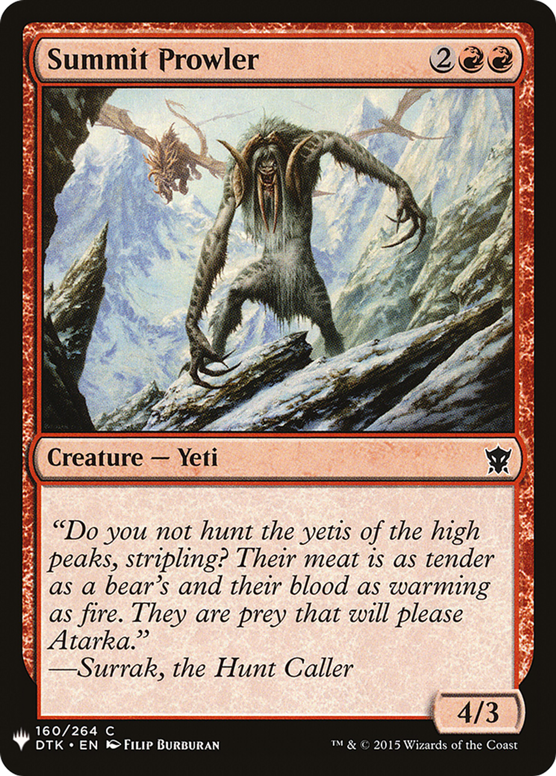 Summit Prowler — The List — Magic: The Gathering