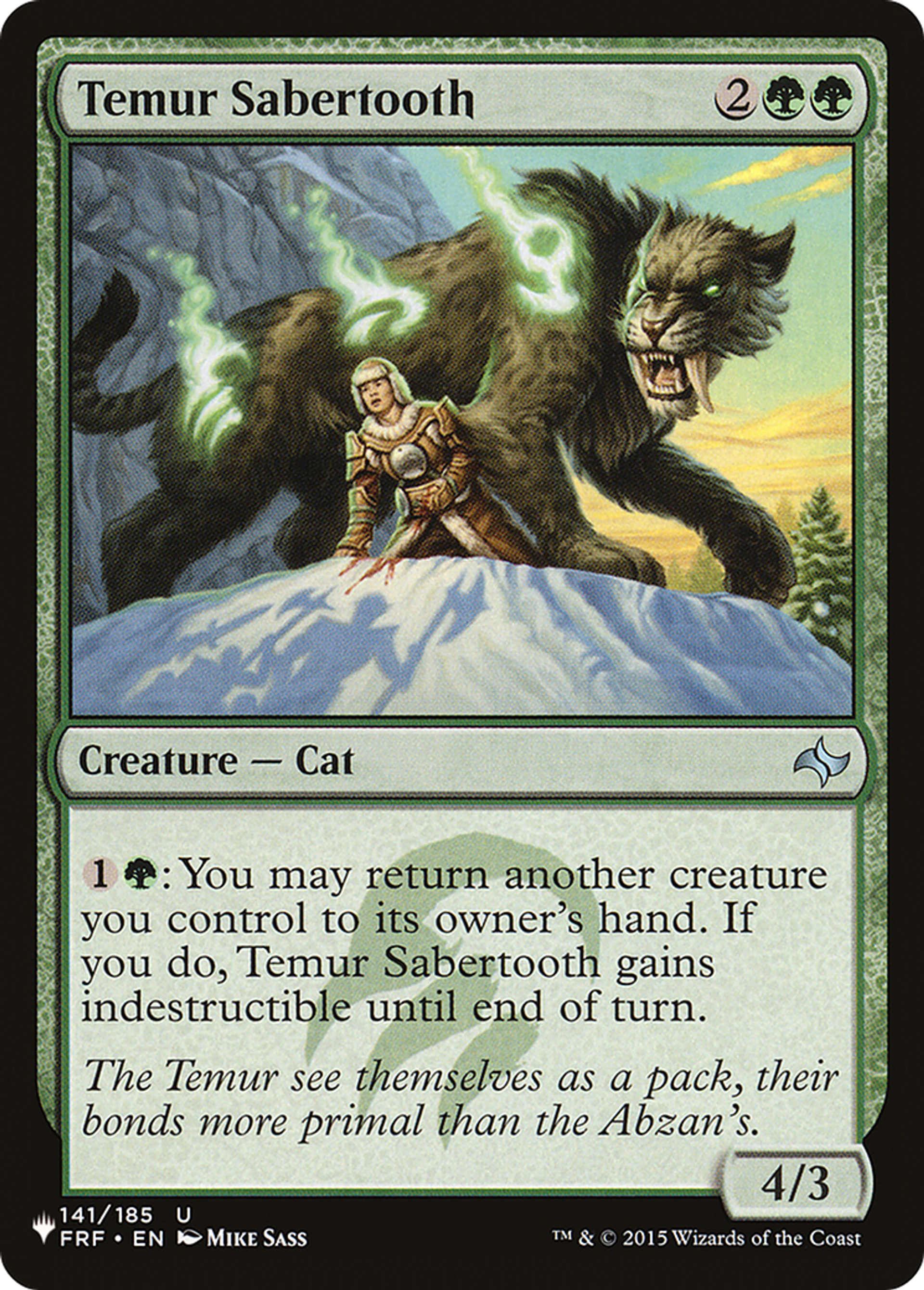 Temur Sabertooth — The List — Magic: The Gathering