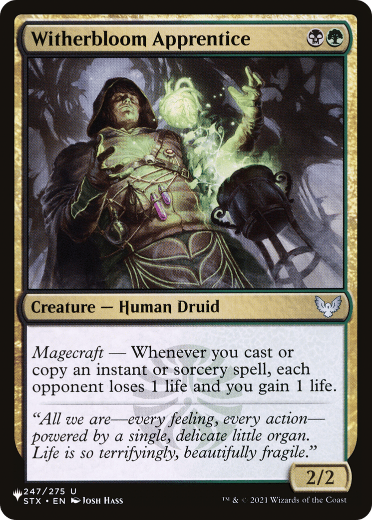 Witherbloom Apprentice — The List — Magic: The Gathering