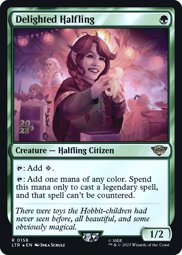 Delighted Halfling — Tales of Middle-earth Promos — Magic: The Gathering