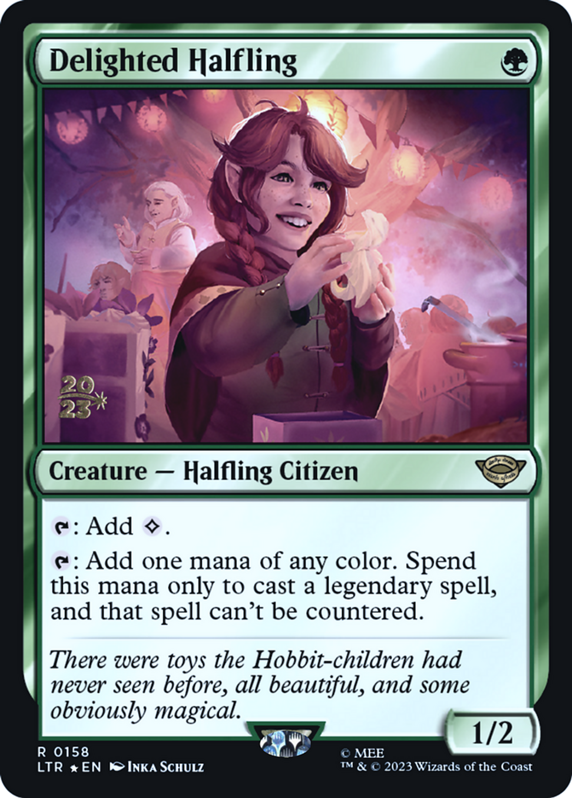 Delighted Halfling — Tales of Middle-earth Promos — Magic: The Gathering
