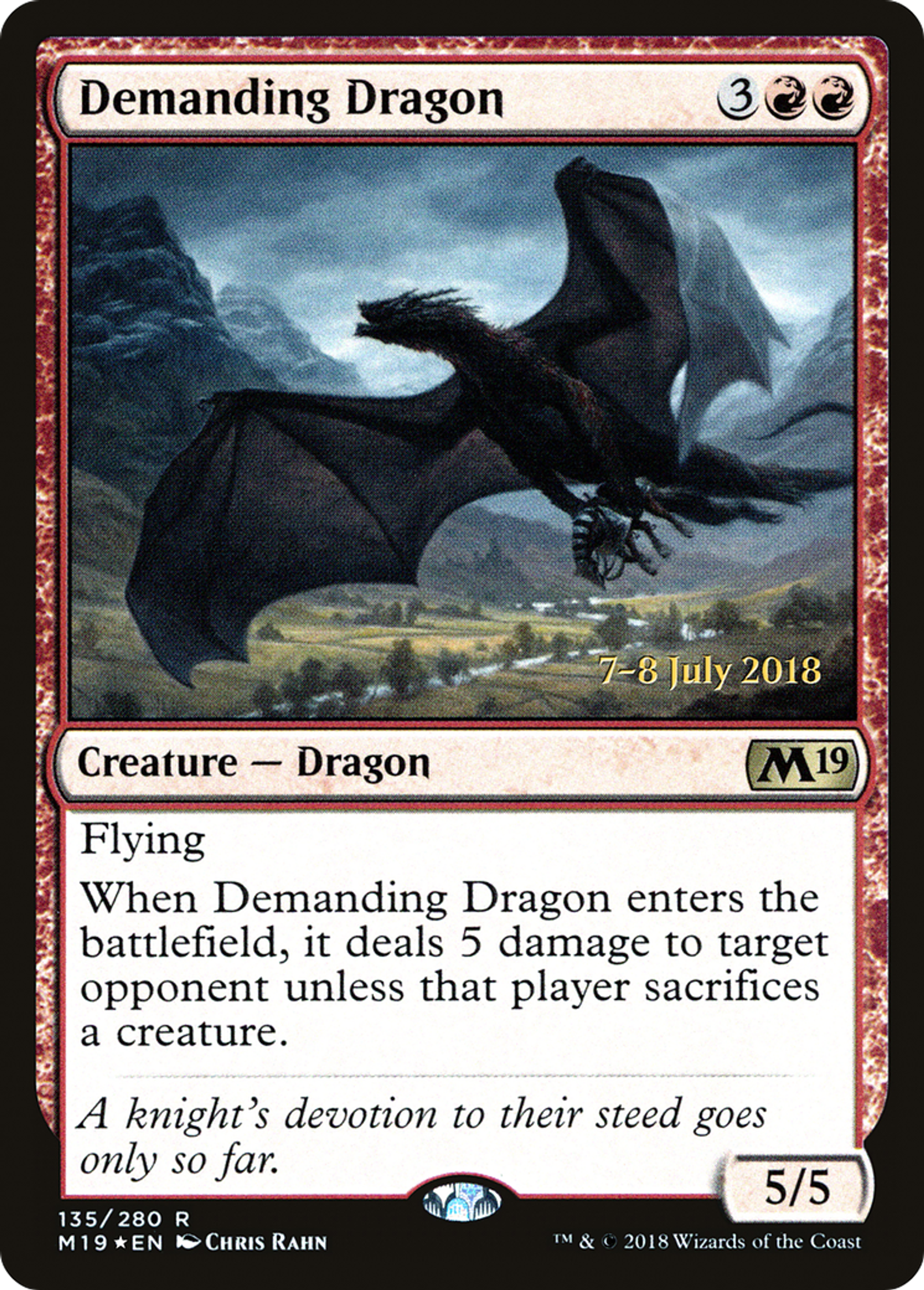 Demanding Dragon — Core Set 2019 Promos — Magic: The Gathering