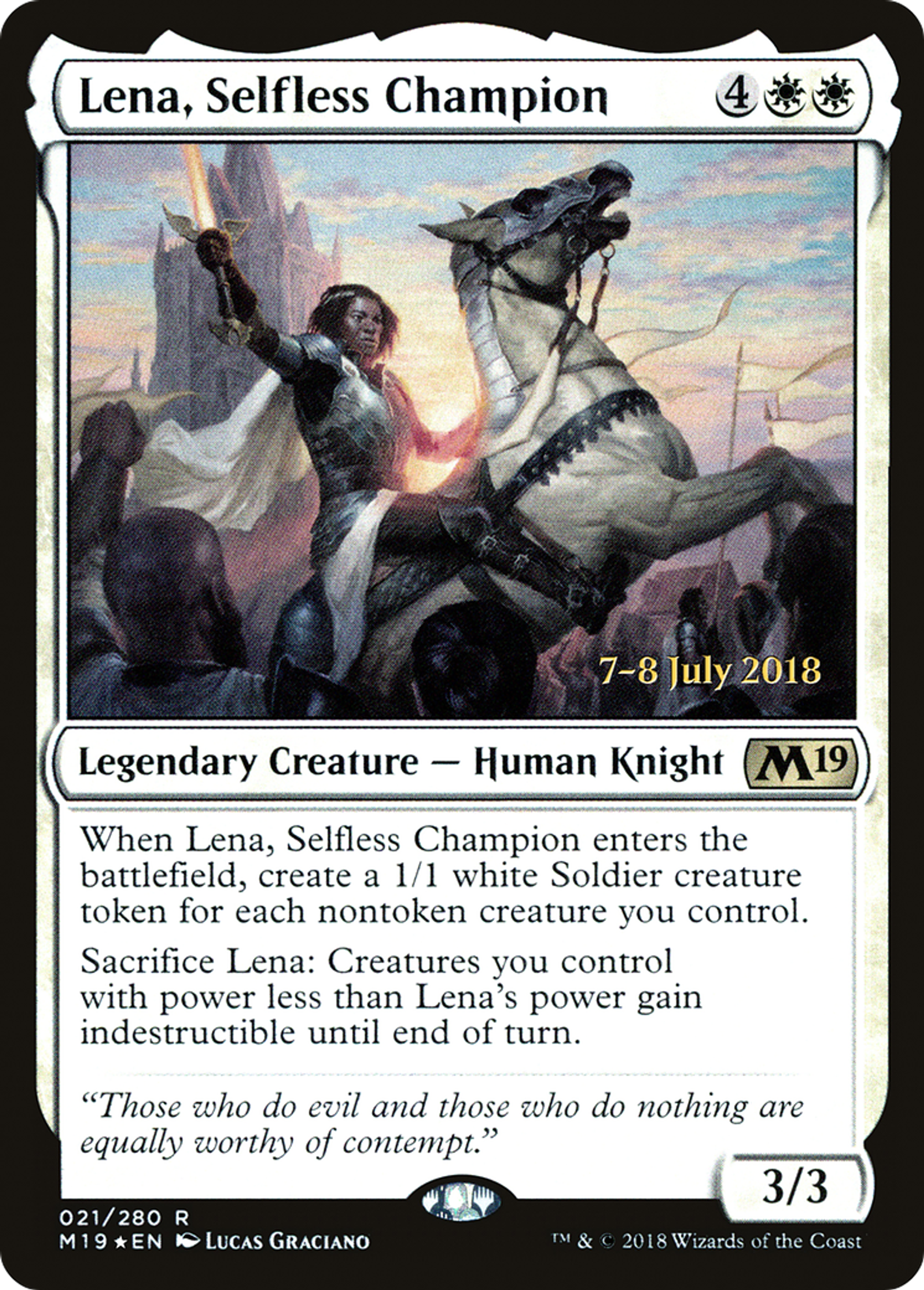 Lena, Selfless Champion — Core Set 2019 Promos — Magic: The Gathering