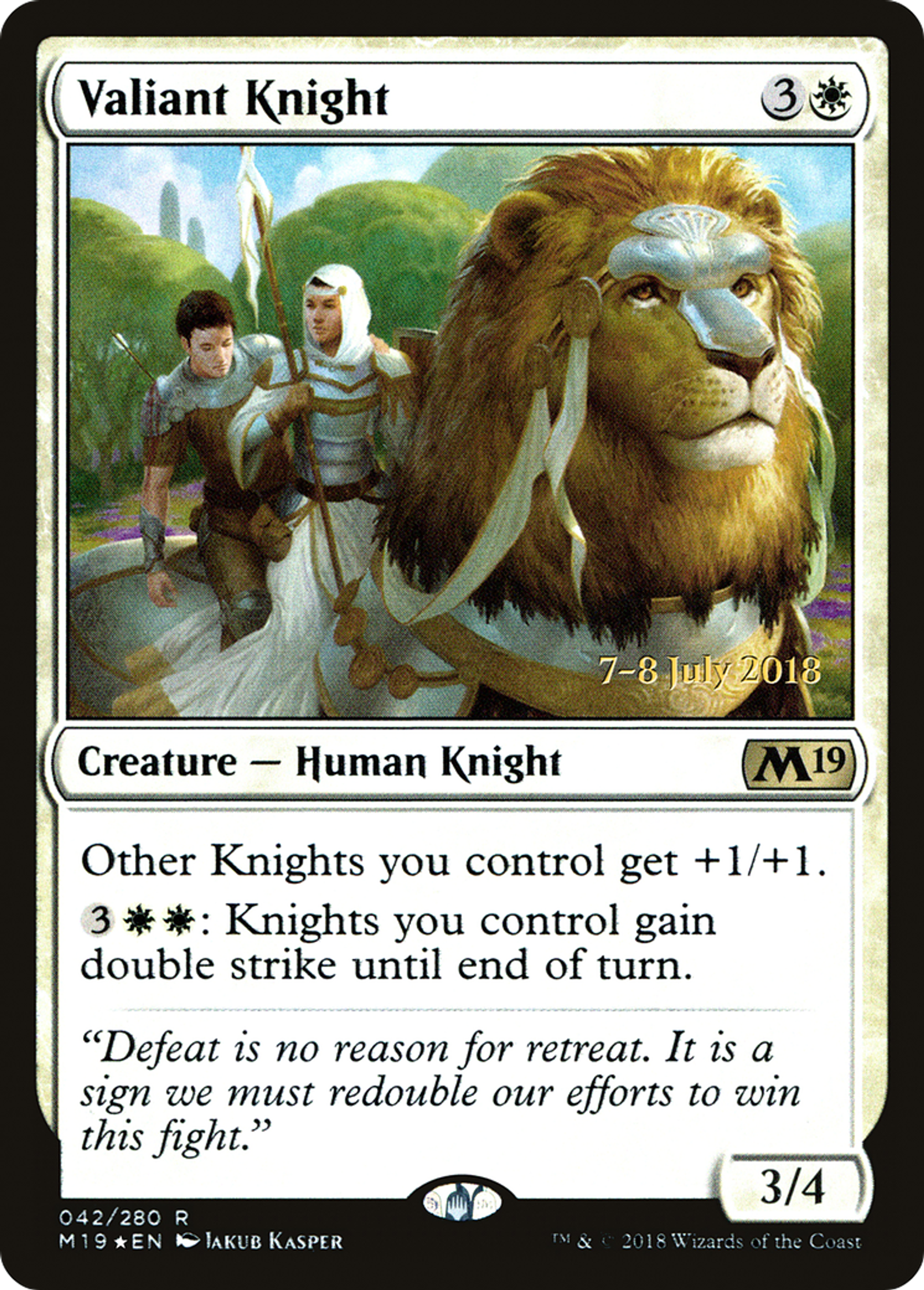 Valiant Knight — Core Set 2019 Promos — Magic: The Gathering