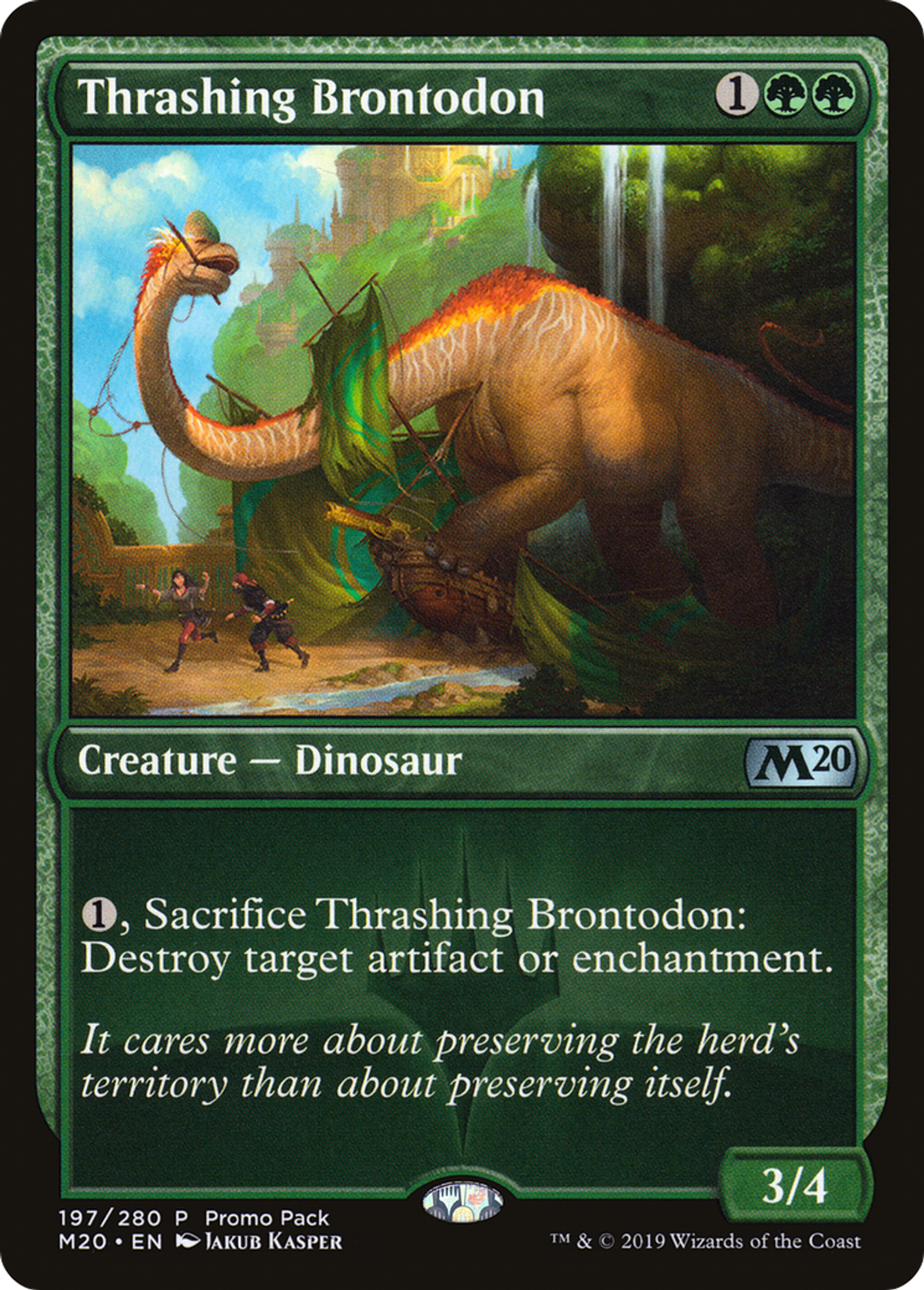 Thrashing Brontodon — Core Set 2020 Promos — Magic: The Gathering