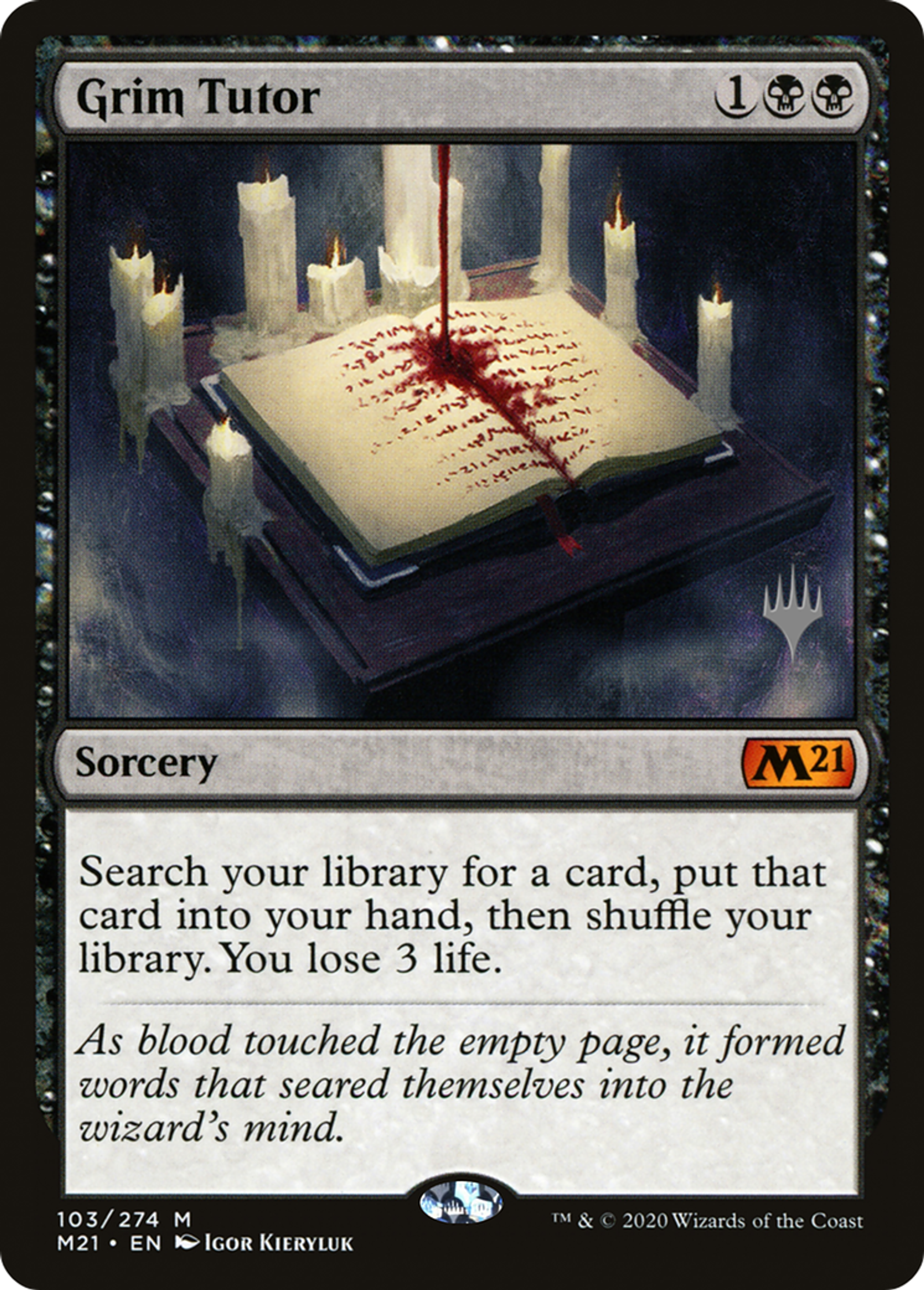 Grim Tutor — Core Set 2021 Promos — Magic: The Gathering