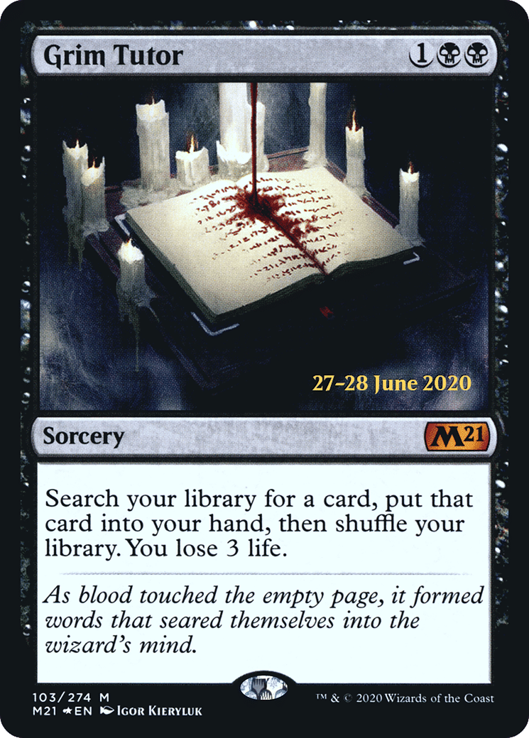 Grim Tutor — Core Set 2021 Promos — Magic: The Gathering