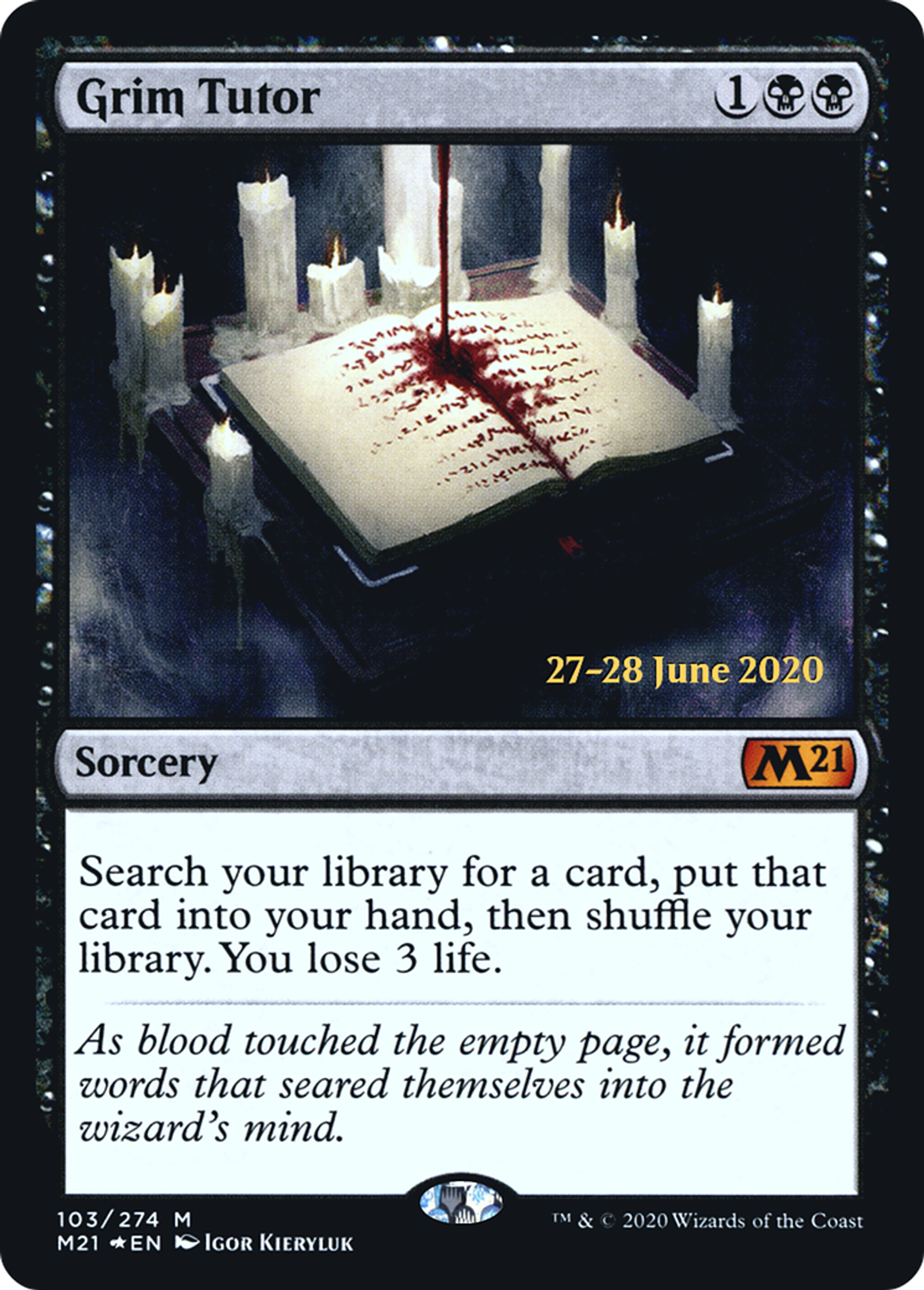 Grim Tutor — Core Set 2021 Promos — Magic: The Gathering