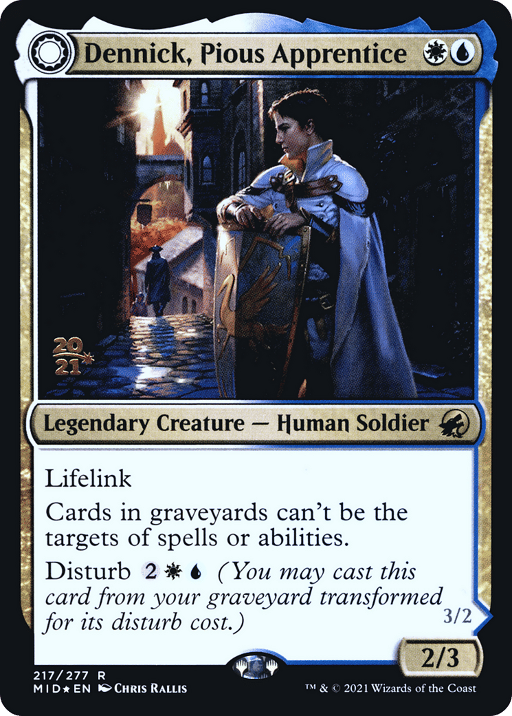 Dennick, Pious Apprentice // Dennick, Pious Apparition — Innistrad: Midnight Hunt Promos — Magic: The Gathering
