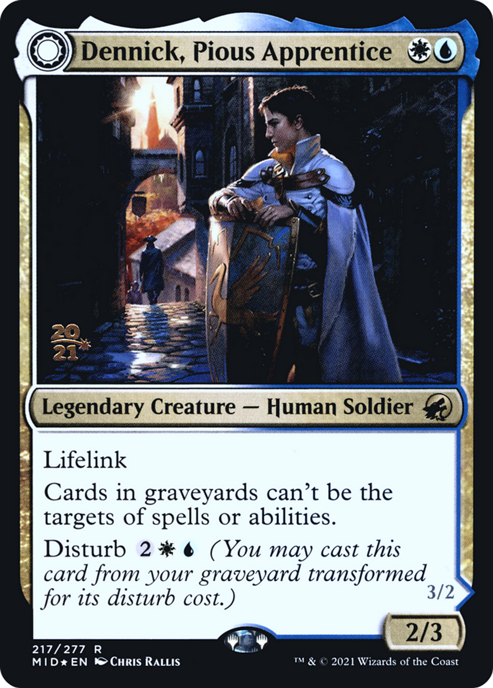 Dennick, Pious Apprentice // Dennick, Pious Apparition — Innistrad: Midnight Hunt Promos — Magic: The Gathering