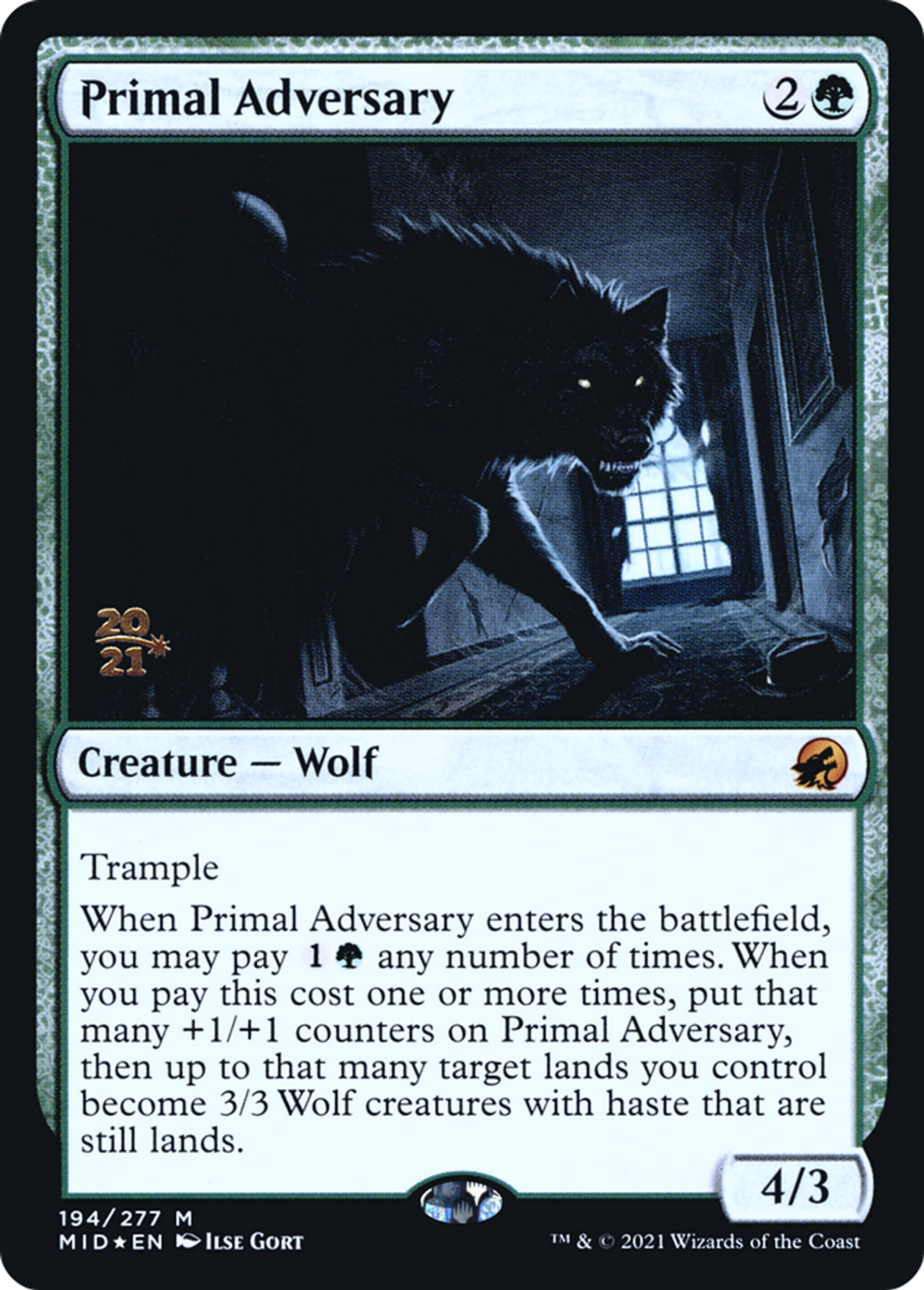 Primal Adversary — Innistrad: Midnight Hunt Promos — Magic: The Gathering