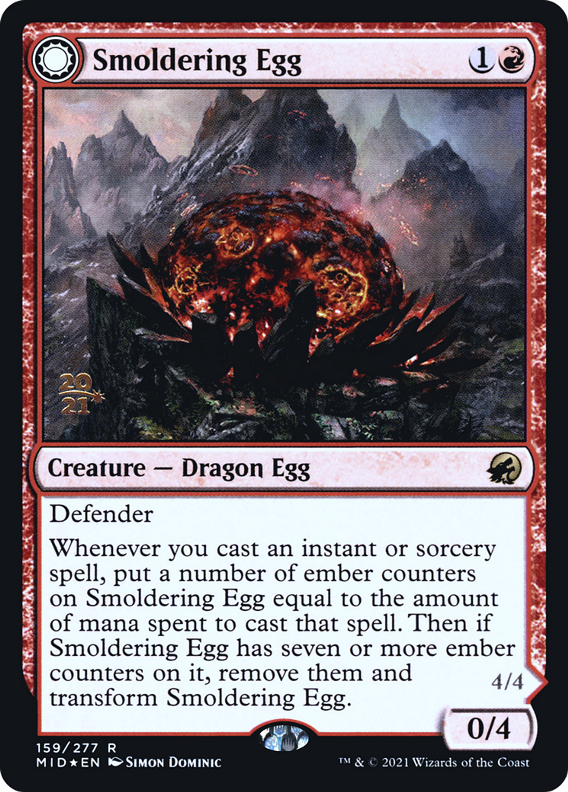 Smoldering Egg // Ashmouth Dragon — Innistrad: Midnight Hunt Promos — Magic: The Gathering