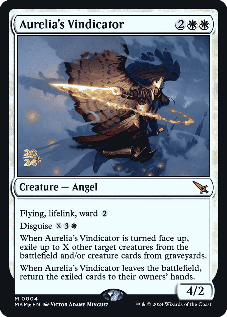 Aurelia's Vindicator — Murders at Karlov Manor Promos — Magic: The Gathering