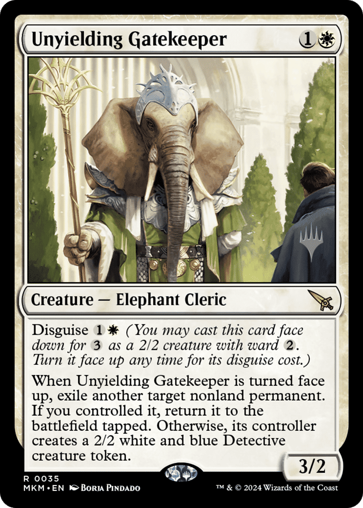 Unyielding Gatekeeper — Murders at Karlov Manor Promos — Magic: The Gathering