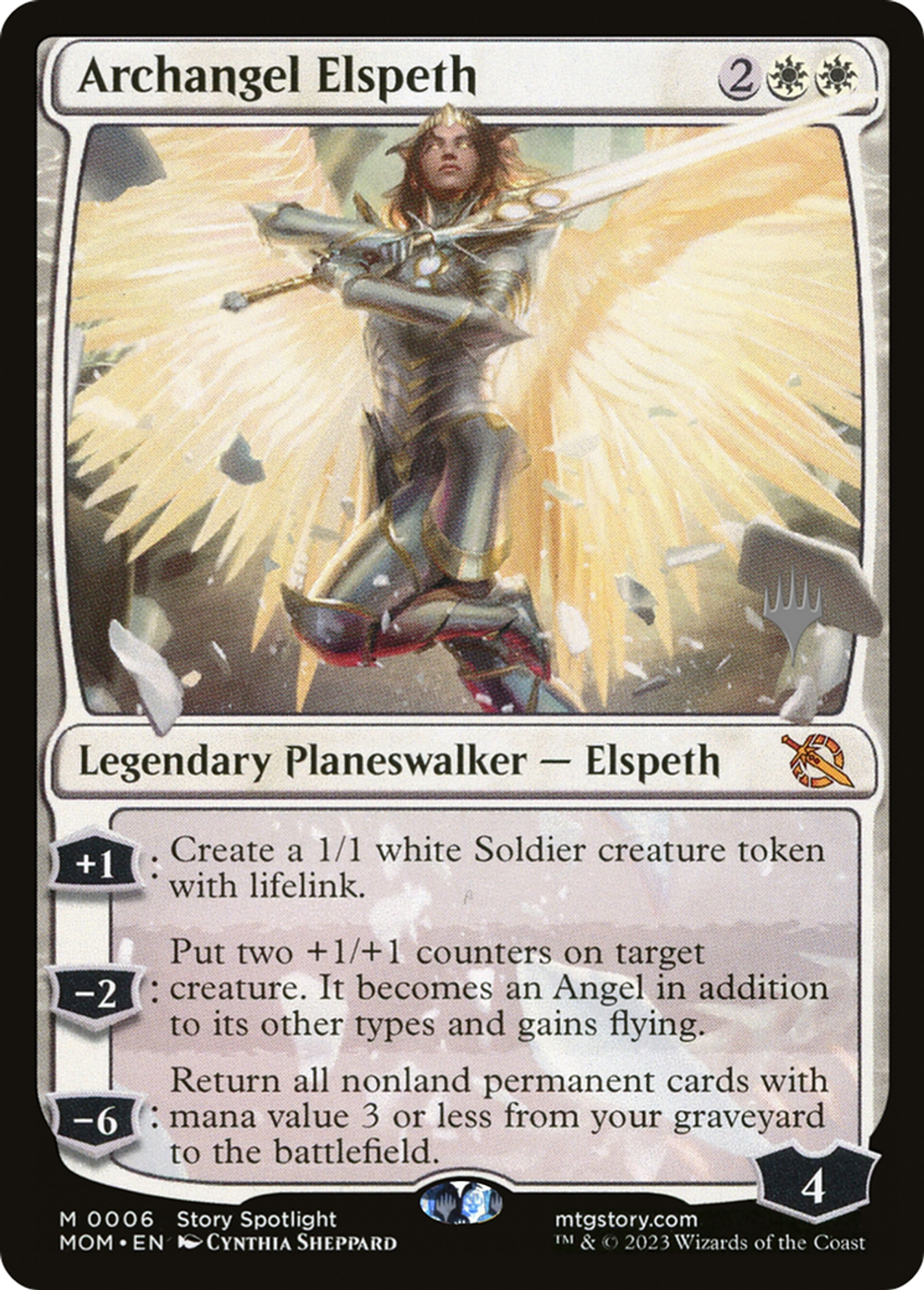 Archangel Elspeth — March of the Machine Promos — Magic: The Gathering