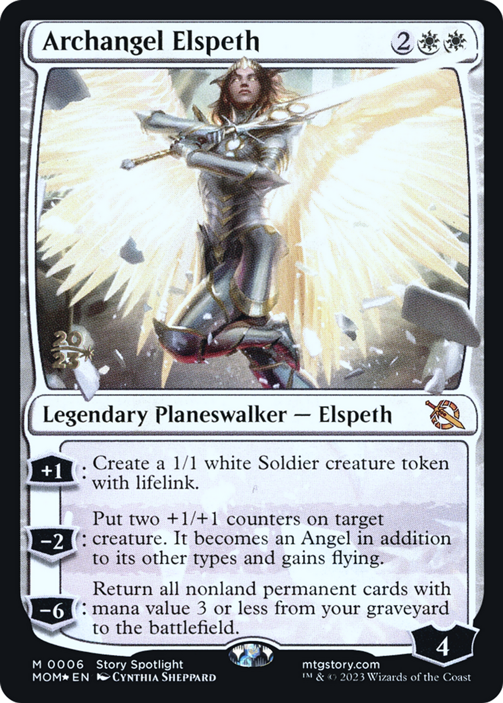Archangel Elspeth — March of the Machine Promos — Magic: The Gathering