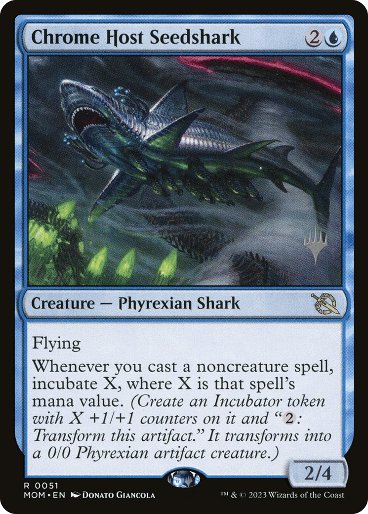 Chrome Host Seedshark — March of the Machine Promos — Magic: The Gathering