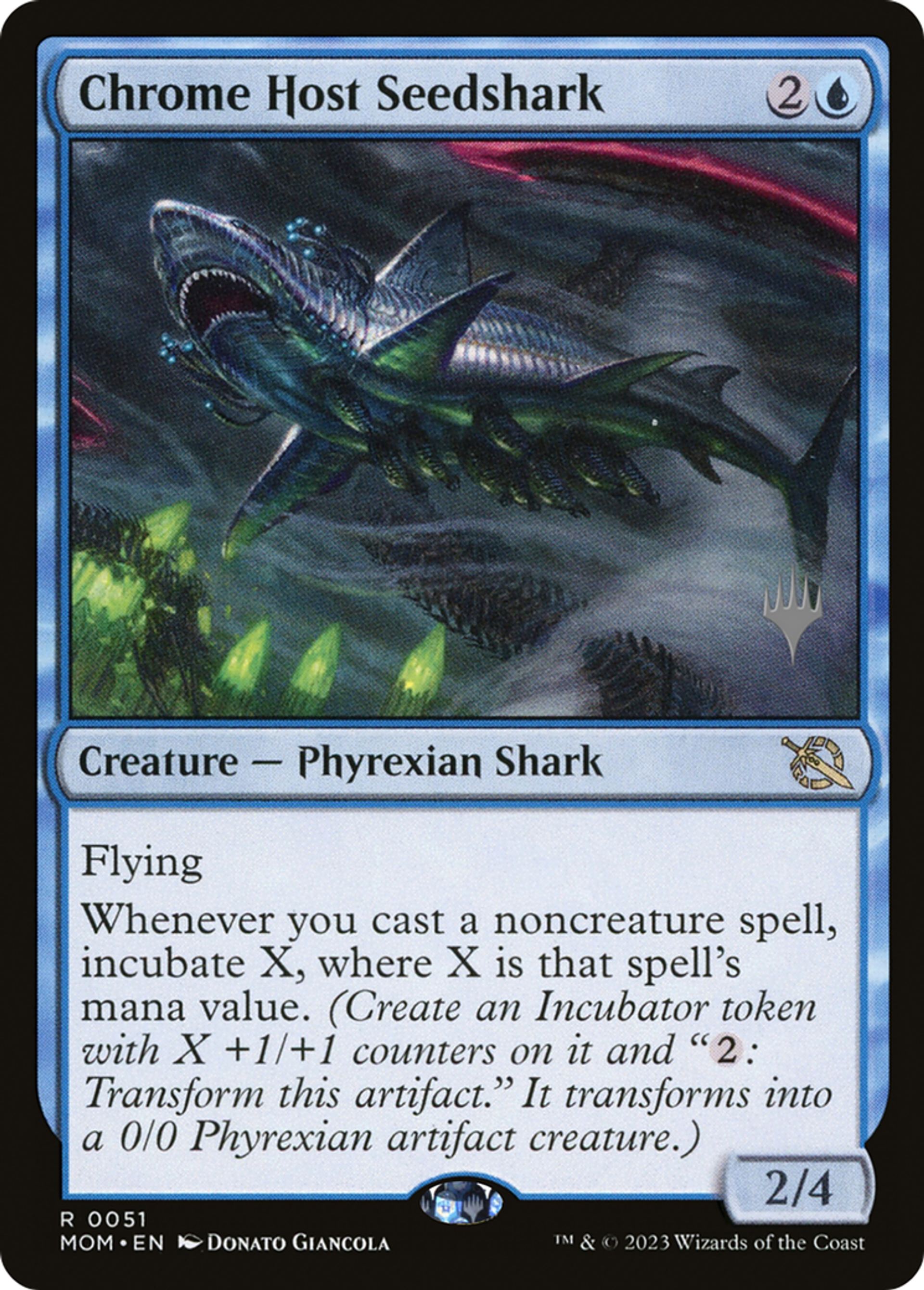Chrome Host Seedshark — March of the Machine Promos — Magic: The Gathering