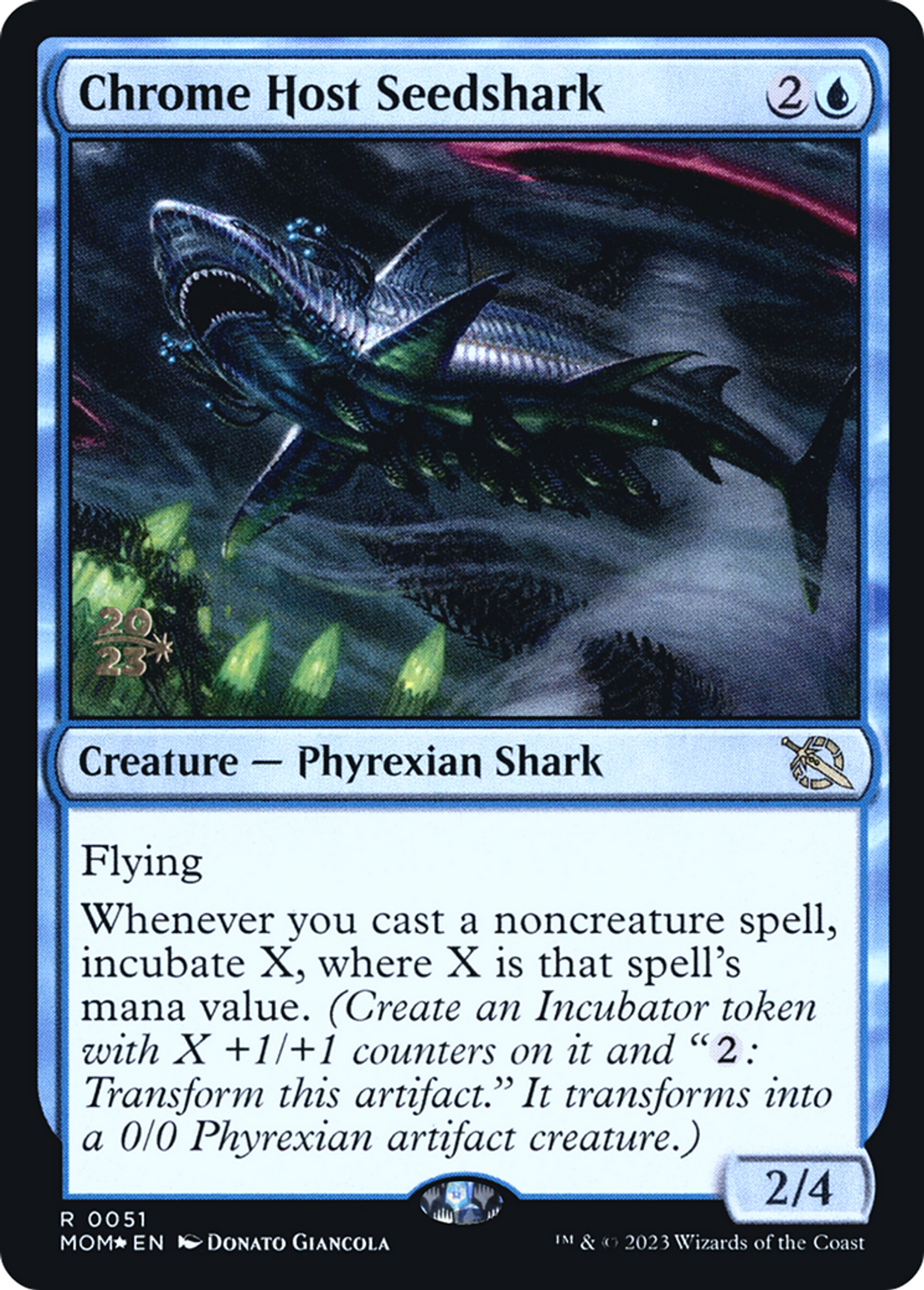 Chrome Host Seedshark — March of the Machine Promos — Magic: The Gathering