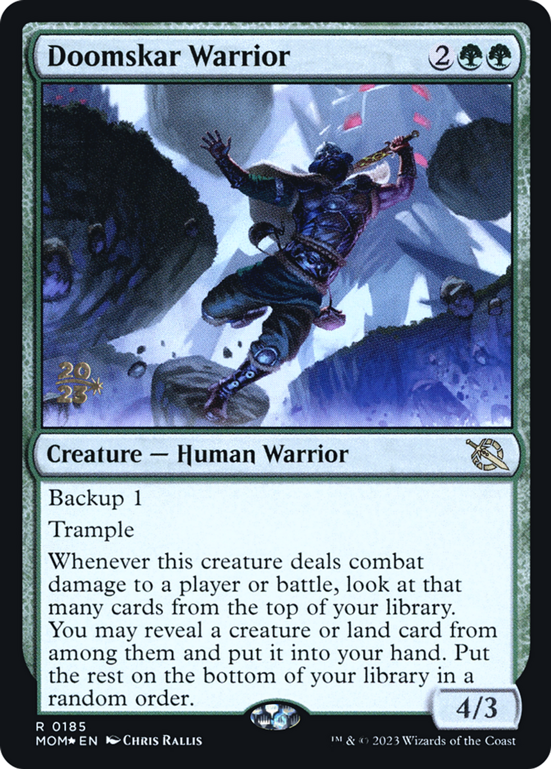 Doomskar Warrior — March of the Machine Promos — Magic: The Gathering