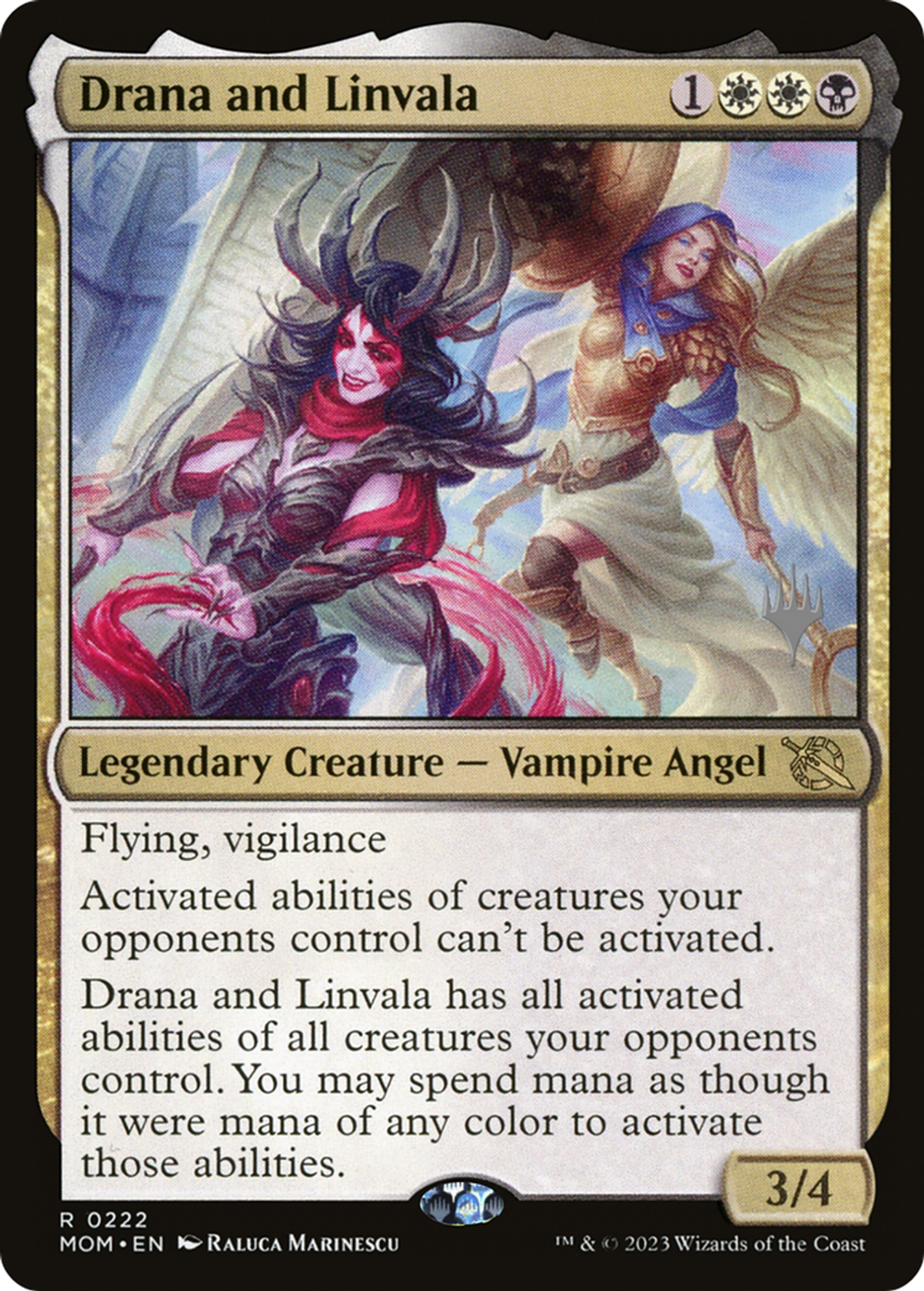 Drana and Linvala — March of the Machine Promos — Magic: The Gathering