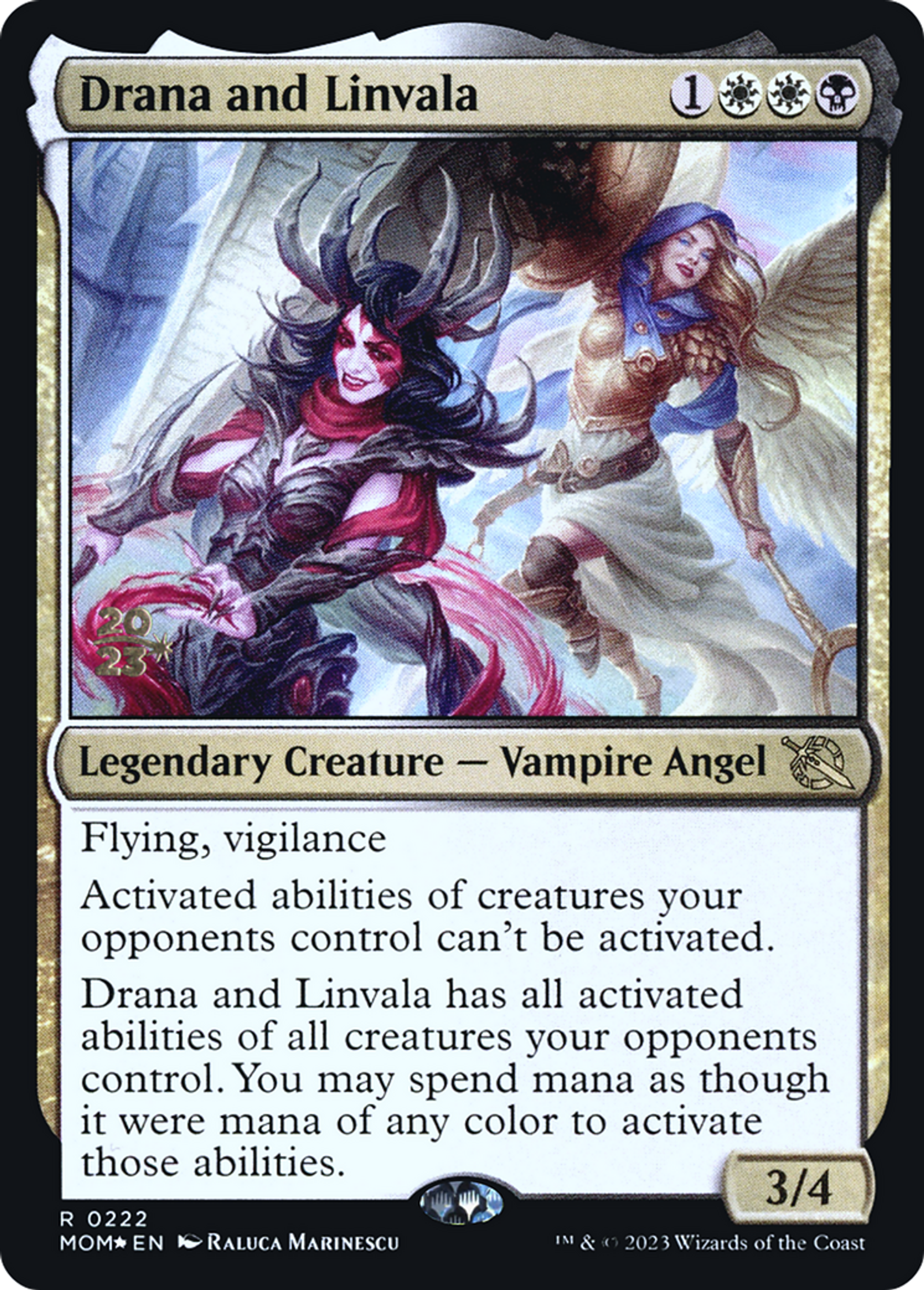 Drana and Linvala — March of the Machine Promos — Magic: The Gathering