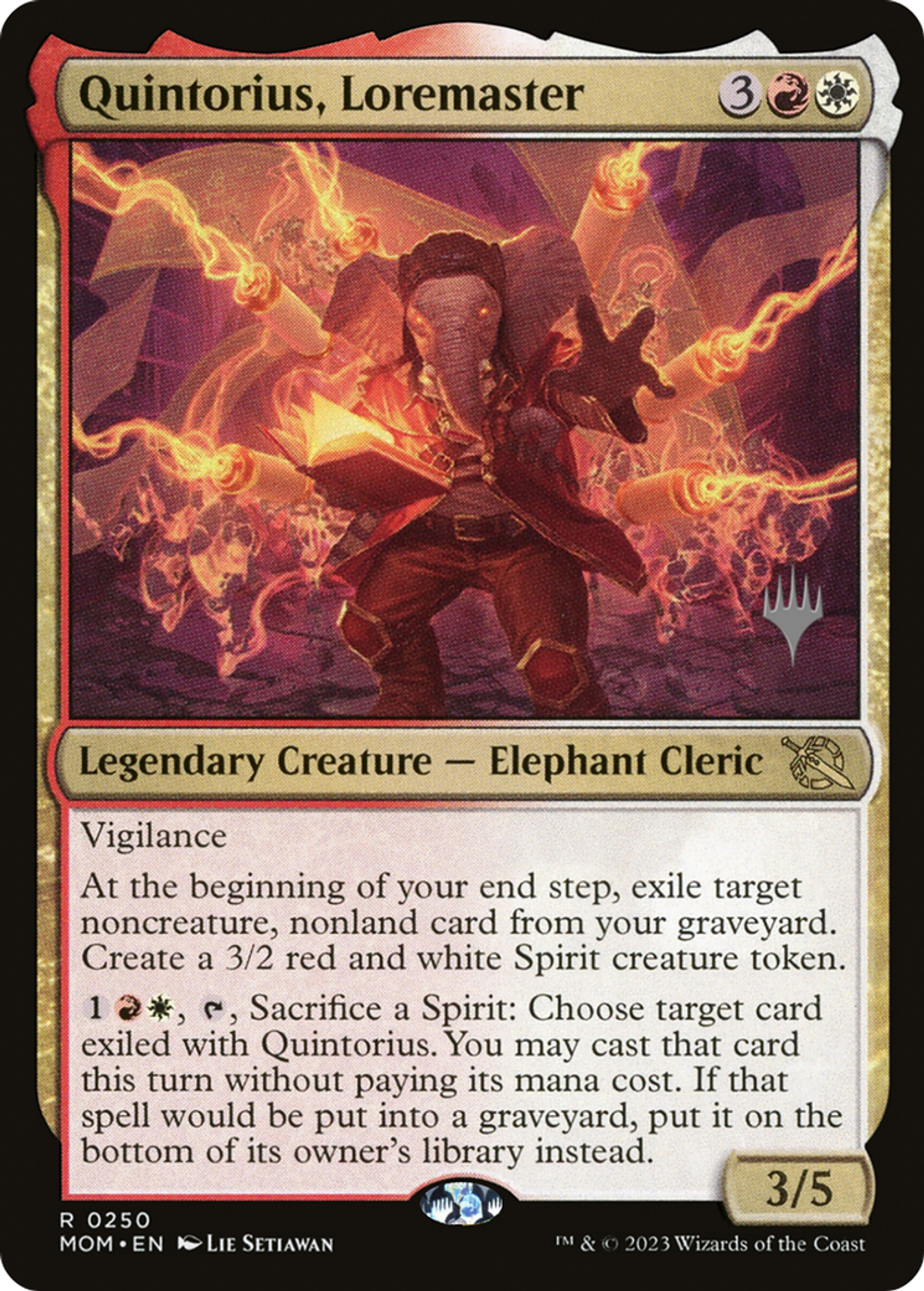 Quintorius, Loremaster — March of the Machine Promos — Magic: The Gathering