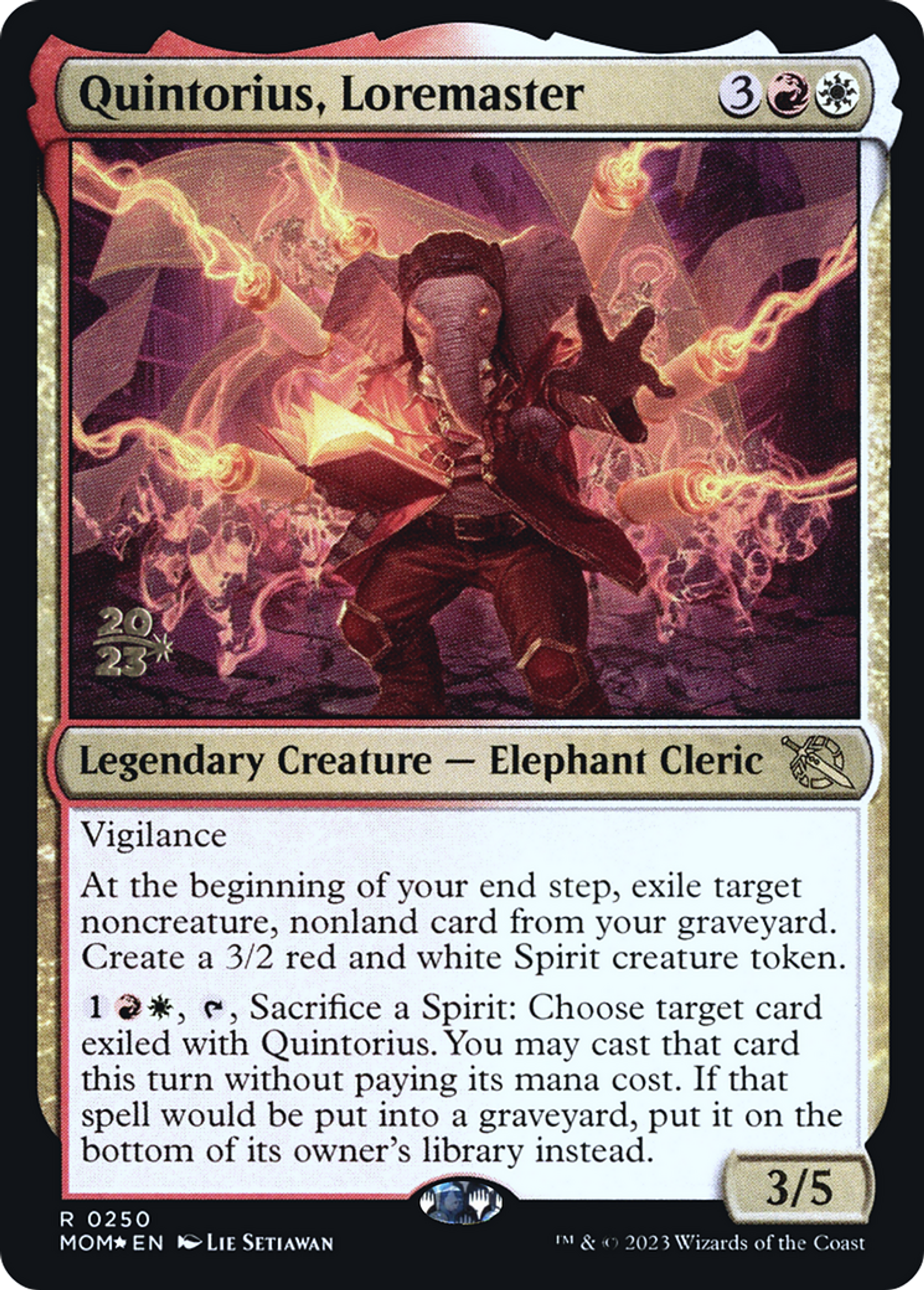 Quintorius, Loremaster — March of the Machine Promos — Magic: The Gathering
