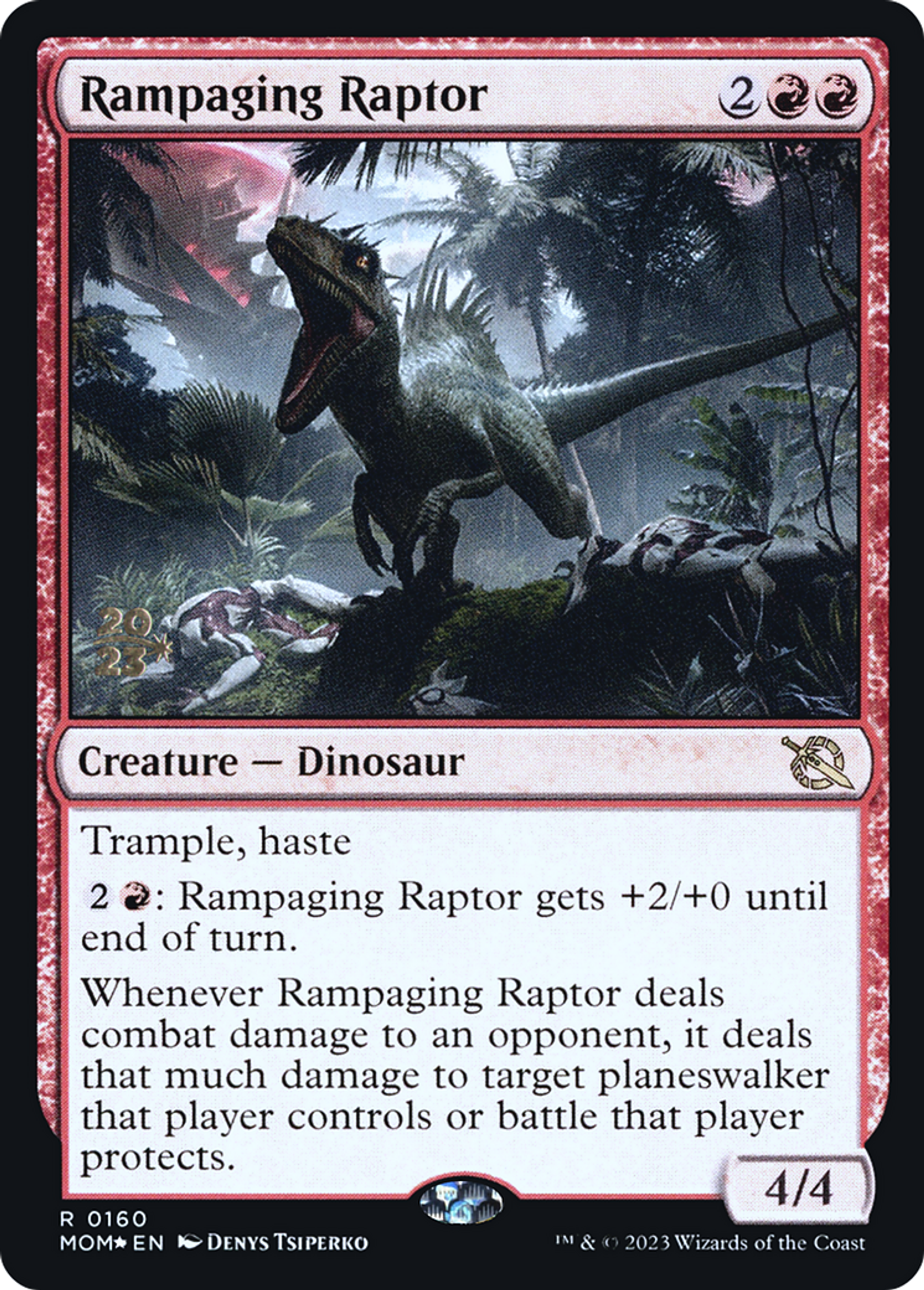 Rampaging Raptor — March of the Machine Promos — Magic: The Gathering