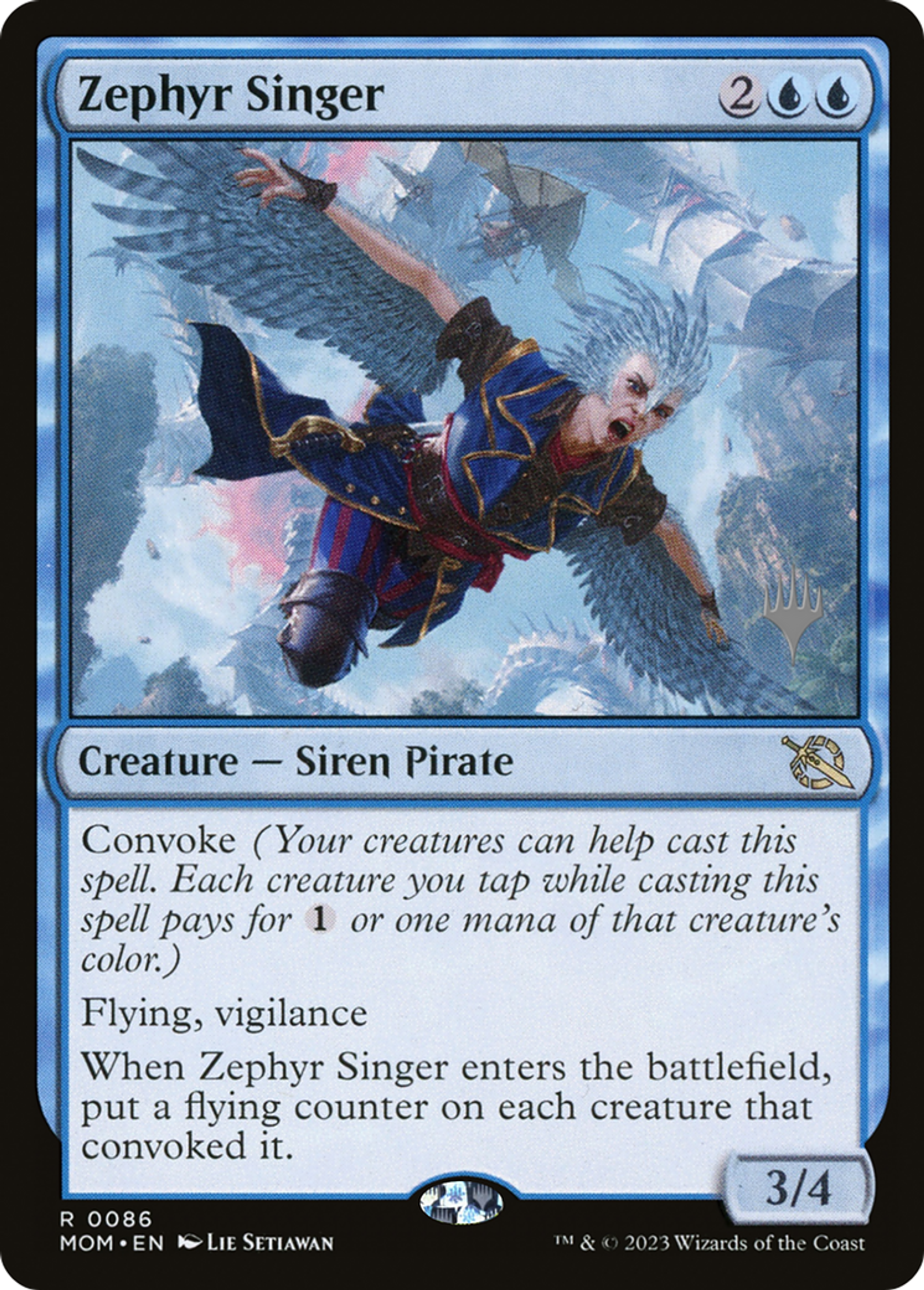 Zephyr Singer — March of the Machine Promos — Magic: The Gathering