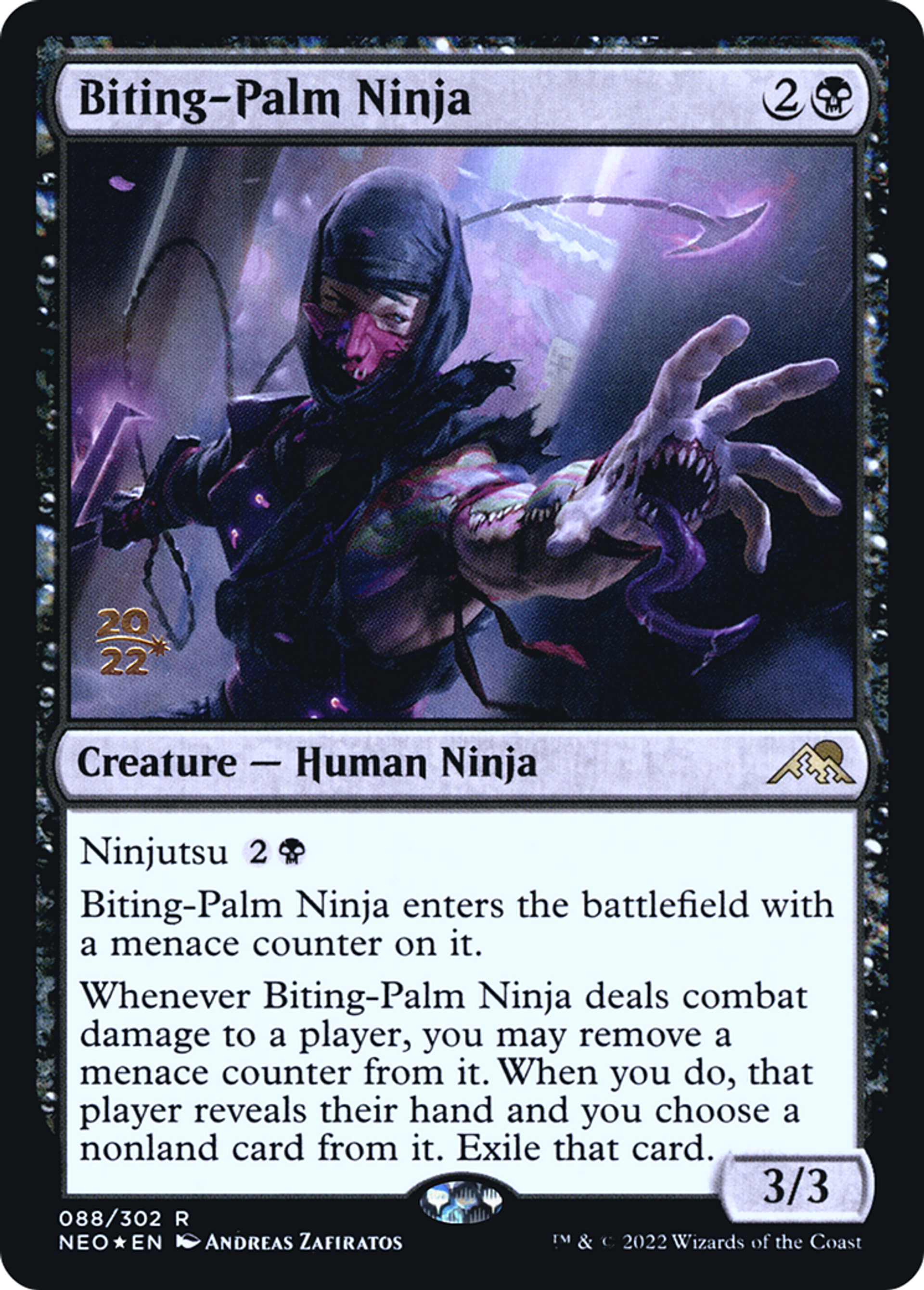 Ninja à la paume mordante — Kamigawa: Neon Dynasty Promos — Magic: The Gathering