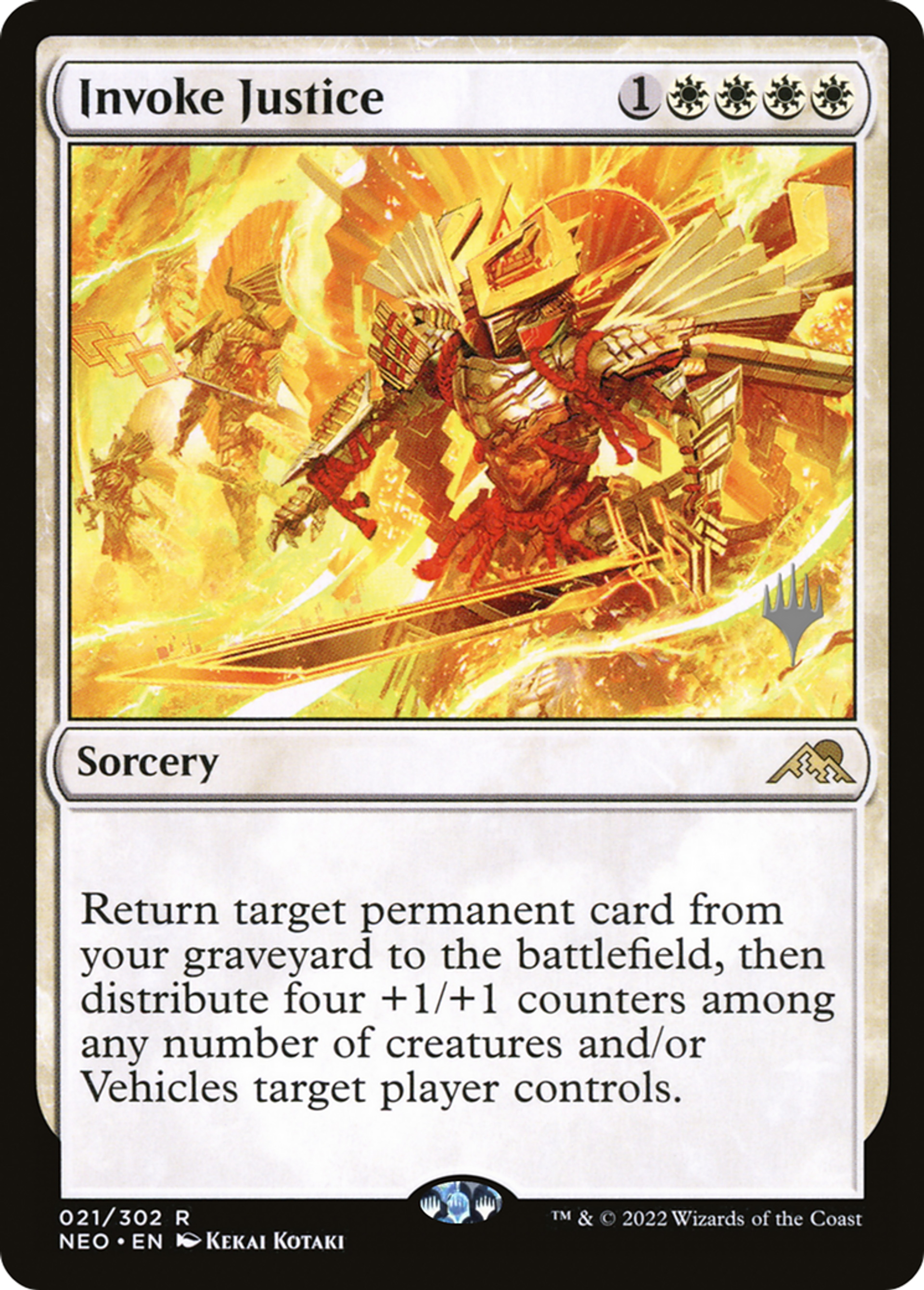 Invocation de la justice — Kamigawa: Neon Dynasty Promos — Magic: The Gathering