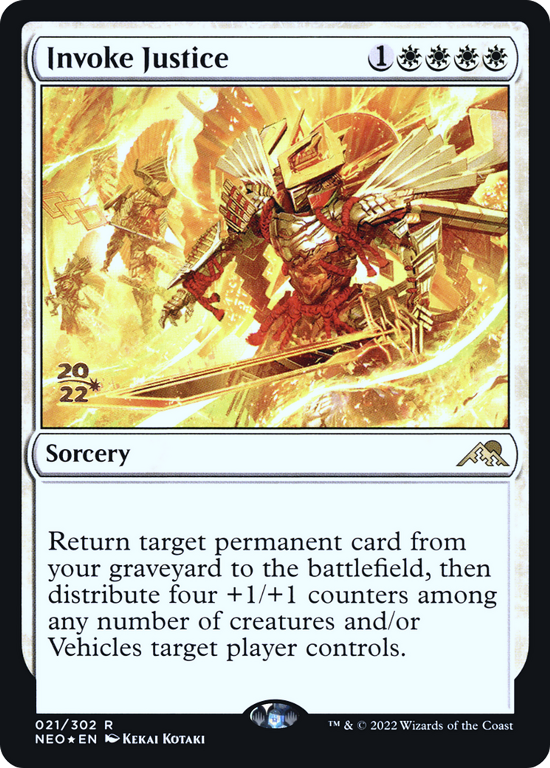 Invocation de la justice — Kamigawa: Neon Dynasty Promos — Magic: The Gathering