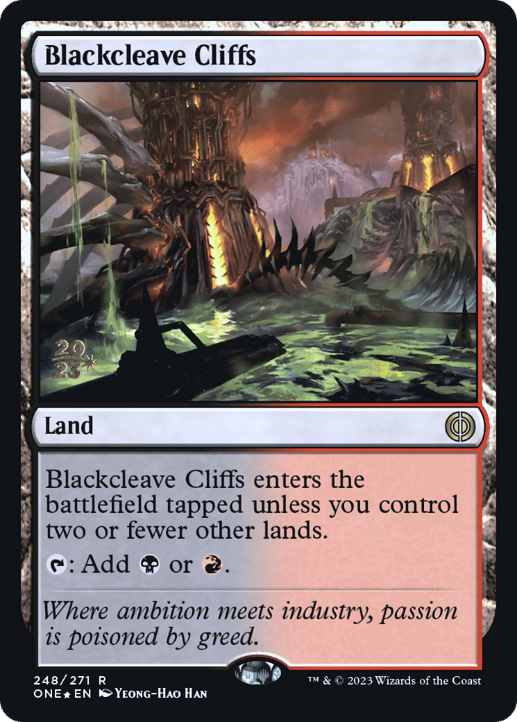 Blackcleave Cliffs from Phyrexia: All Will Be One Promos - Magic: The Gathering