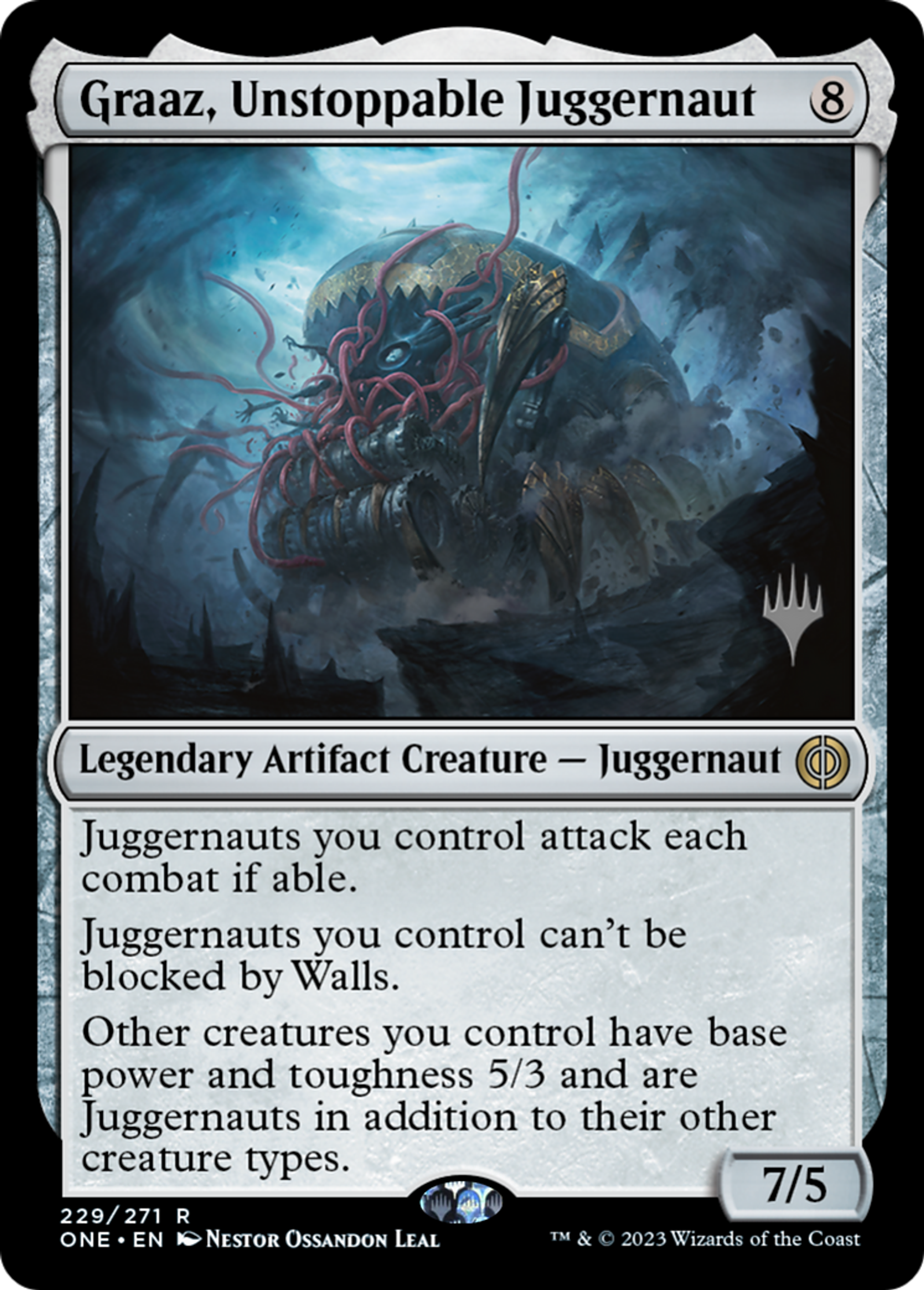 Graaz, djaggernaut invincible — Phyrexia: All Will Be One Promos — Magic: The Gathering