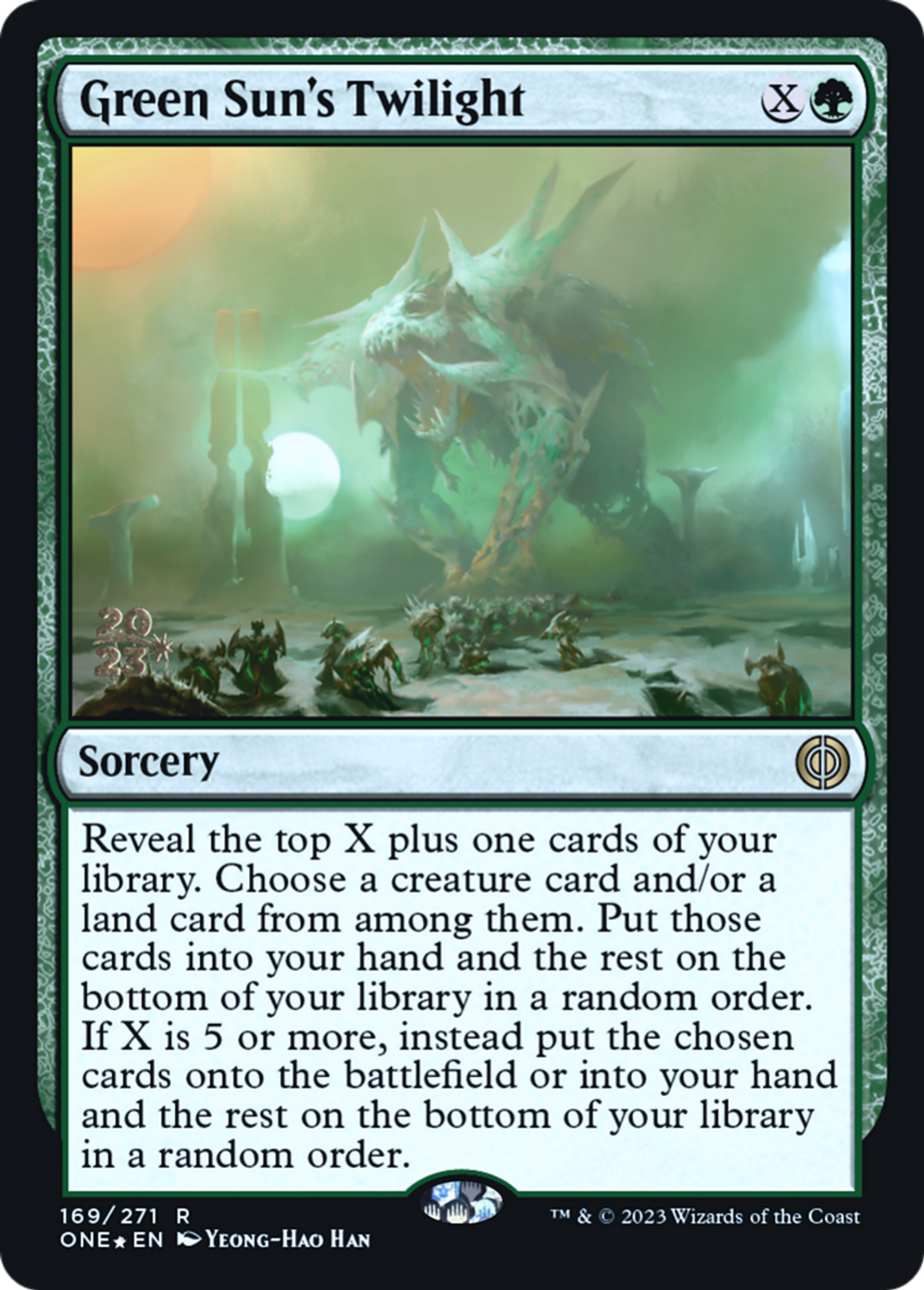 Crépuscule de Vertsoleil — Phyrexia: All Will Be One Promos — Magic: The Gathering