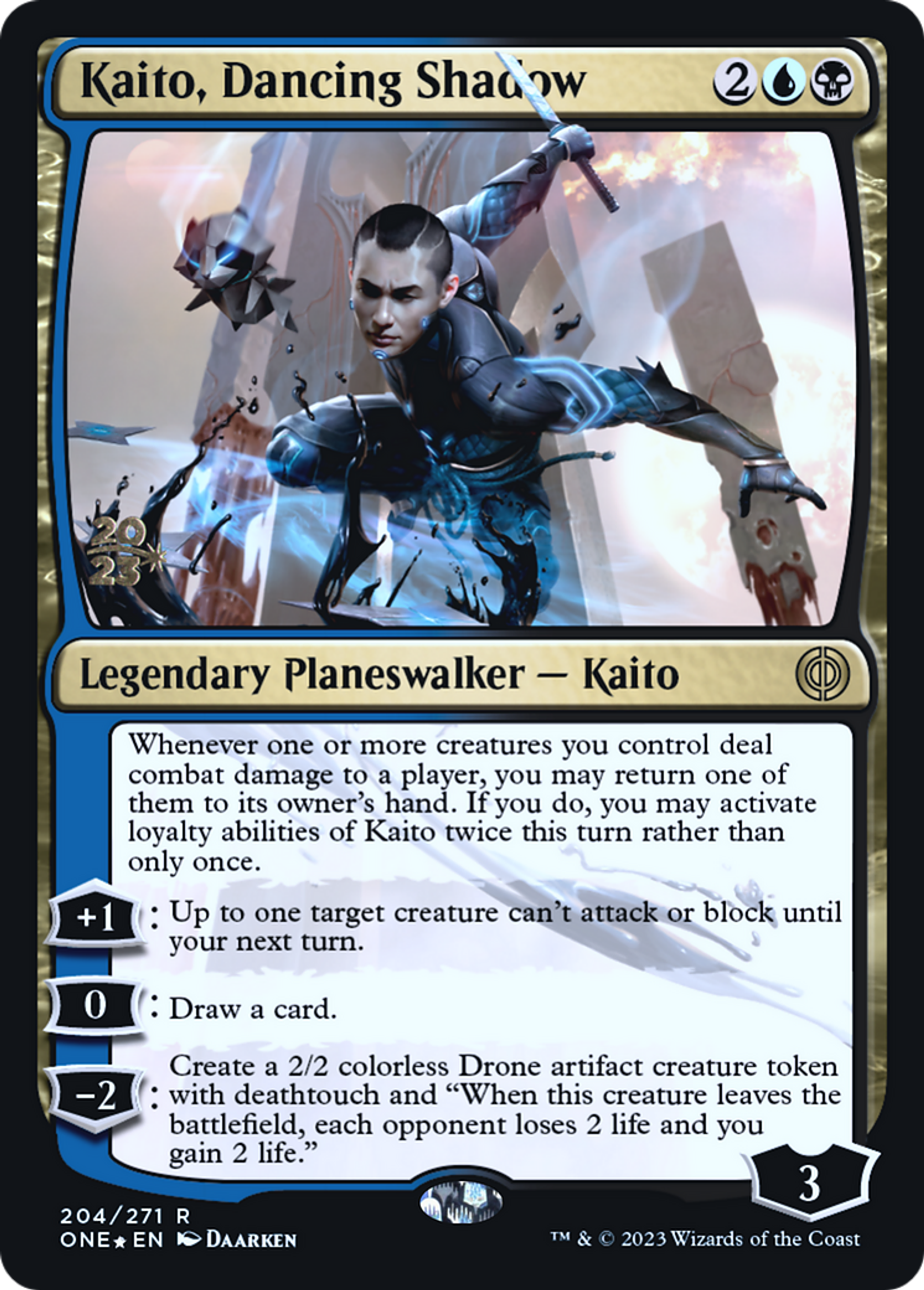 Kaito, ombre dansante — Phyrexia: All Will Be One Promos — Magic: The Gathering