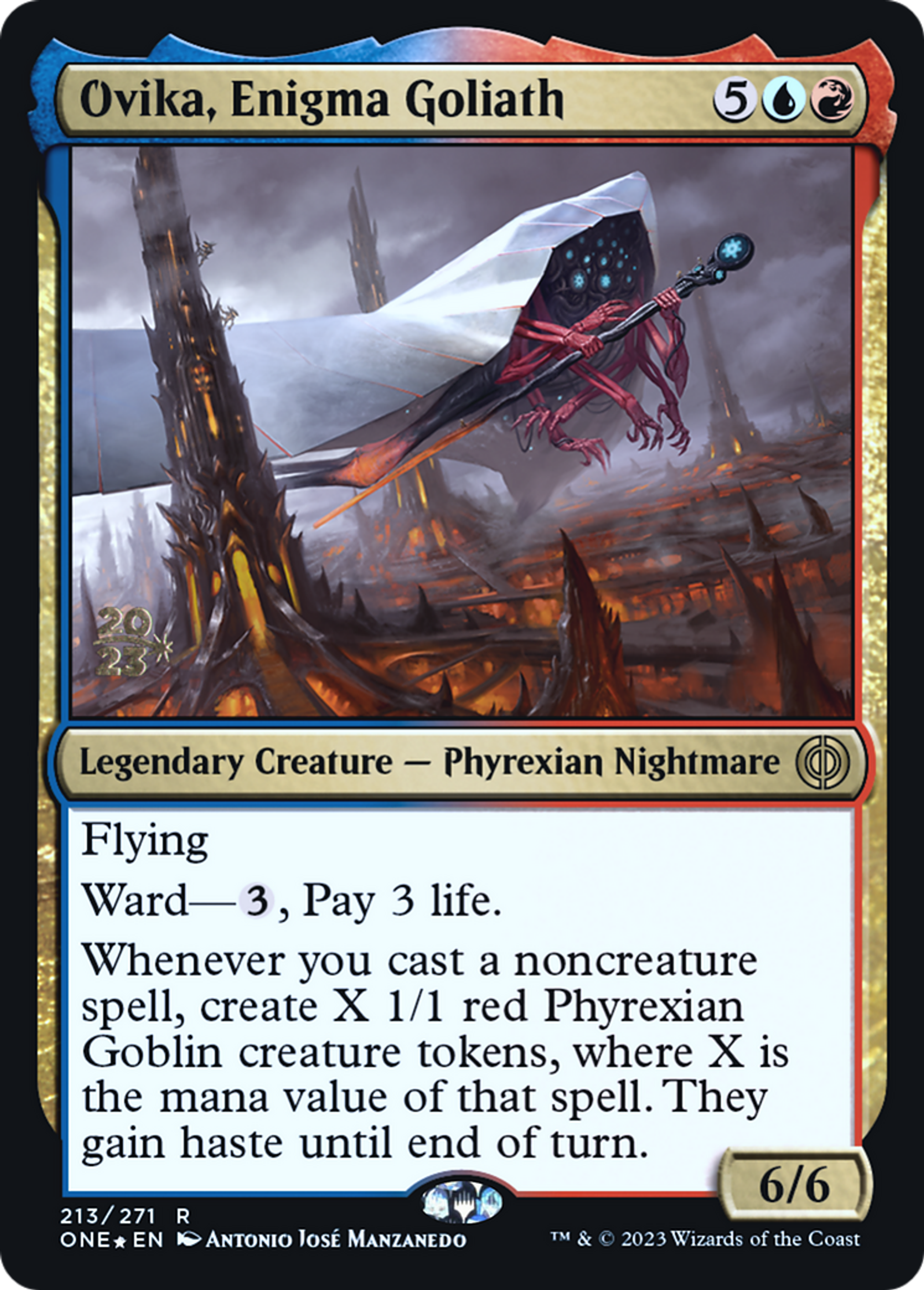 Ovika, goliath énigmatique — Phyrexia: All Will Be One Promos — Magic: The Gathering
