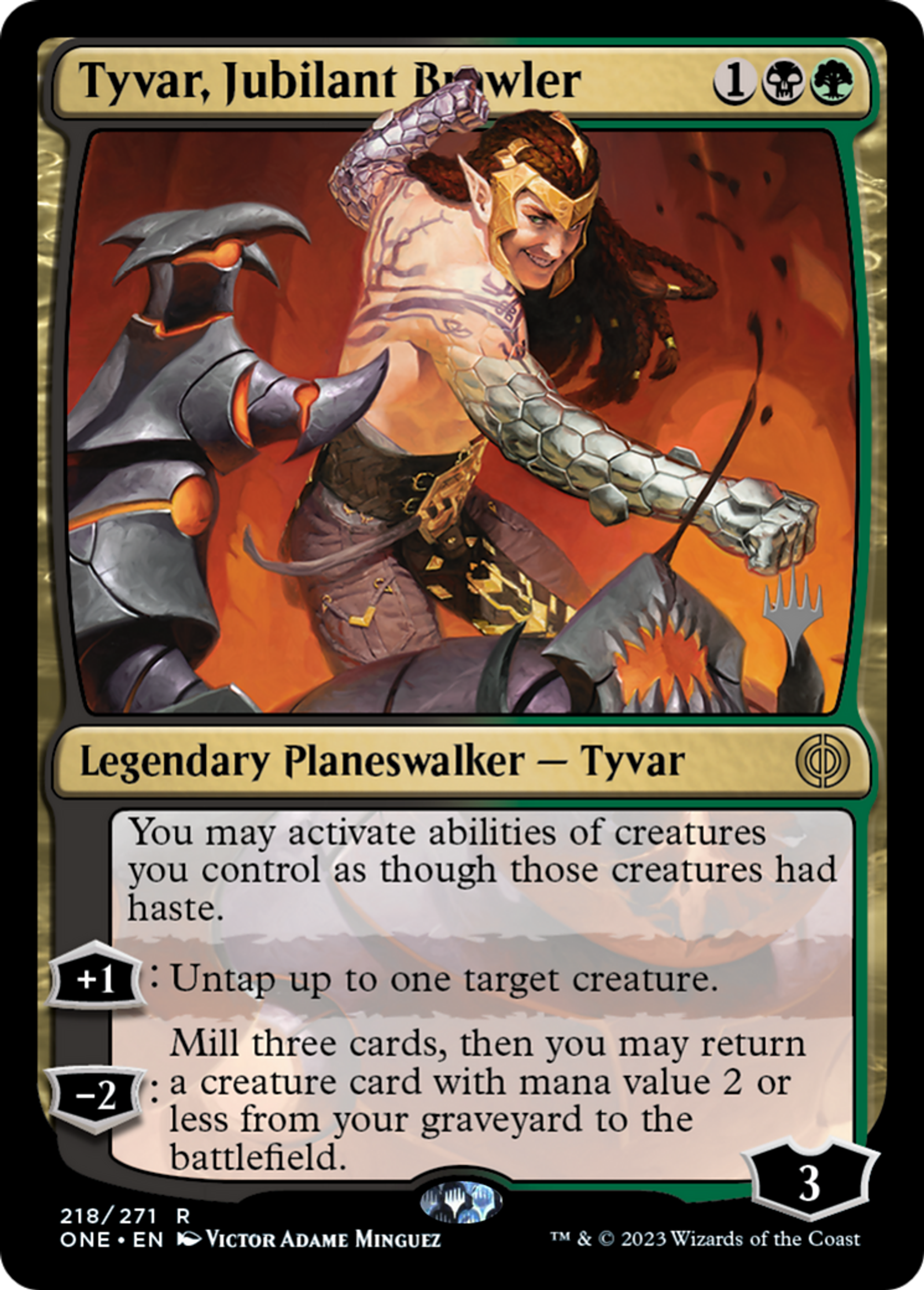 Tyvar, bagarreur allègre — Phyrexia: All Will Be One Promos — Magic: The Gathering