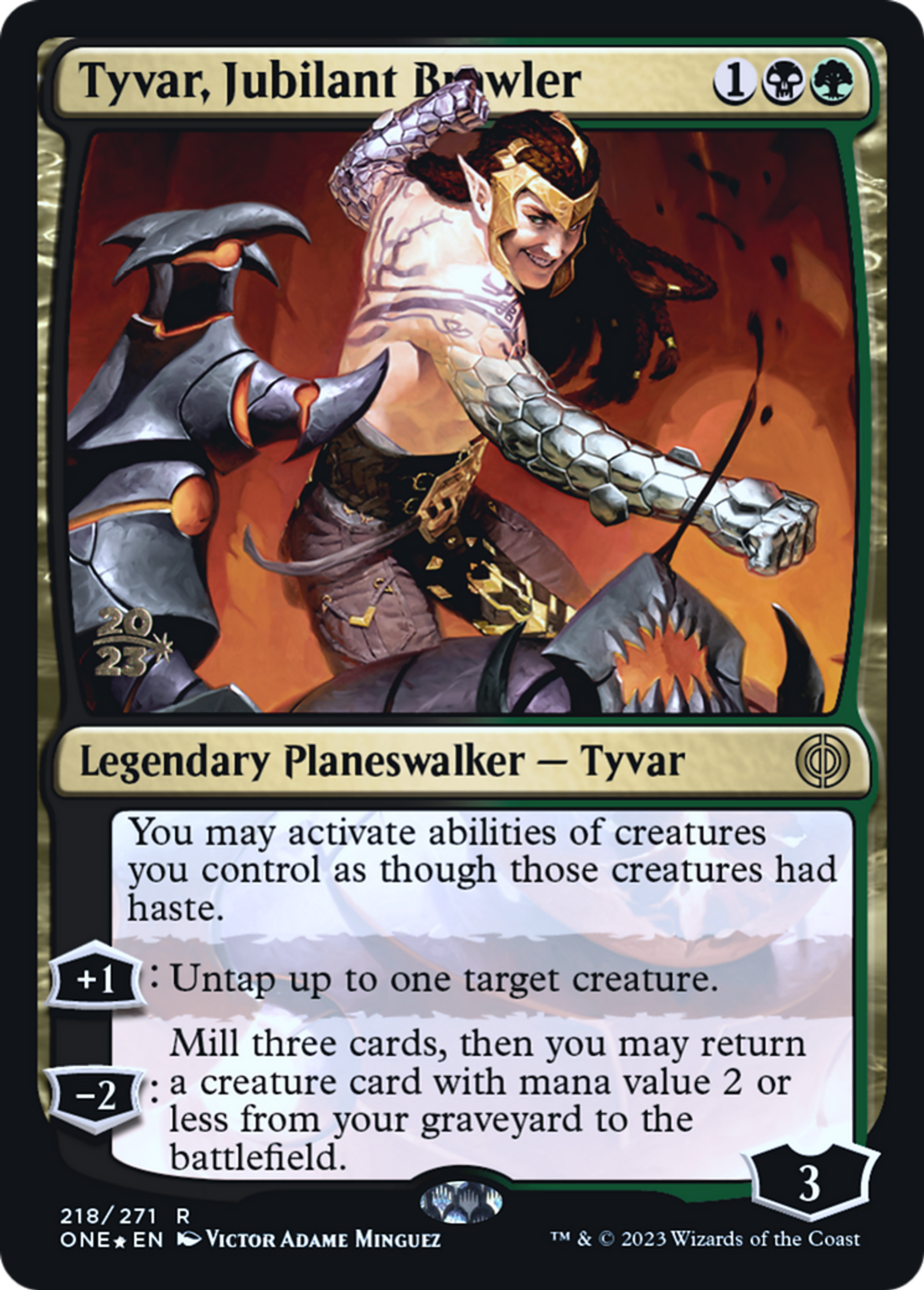 Tyvar, bagarreur allègre — Phyrexia: All Will Be One Promos — Magic: The Gathering