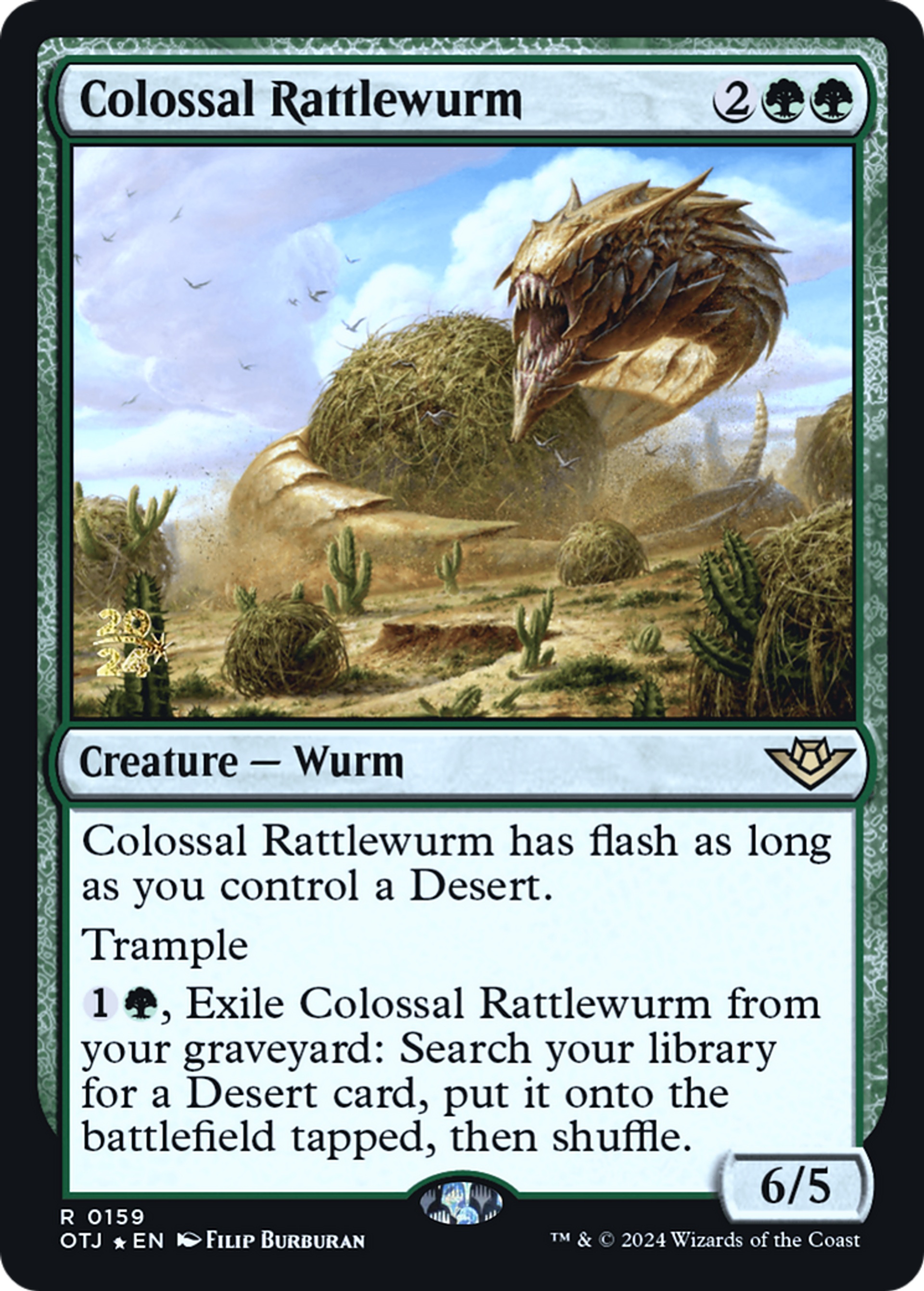 Colossal Rattlewurm — Outlaws of Thunder Junction Promos — Magic: The Gathering