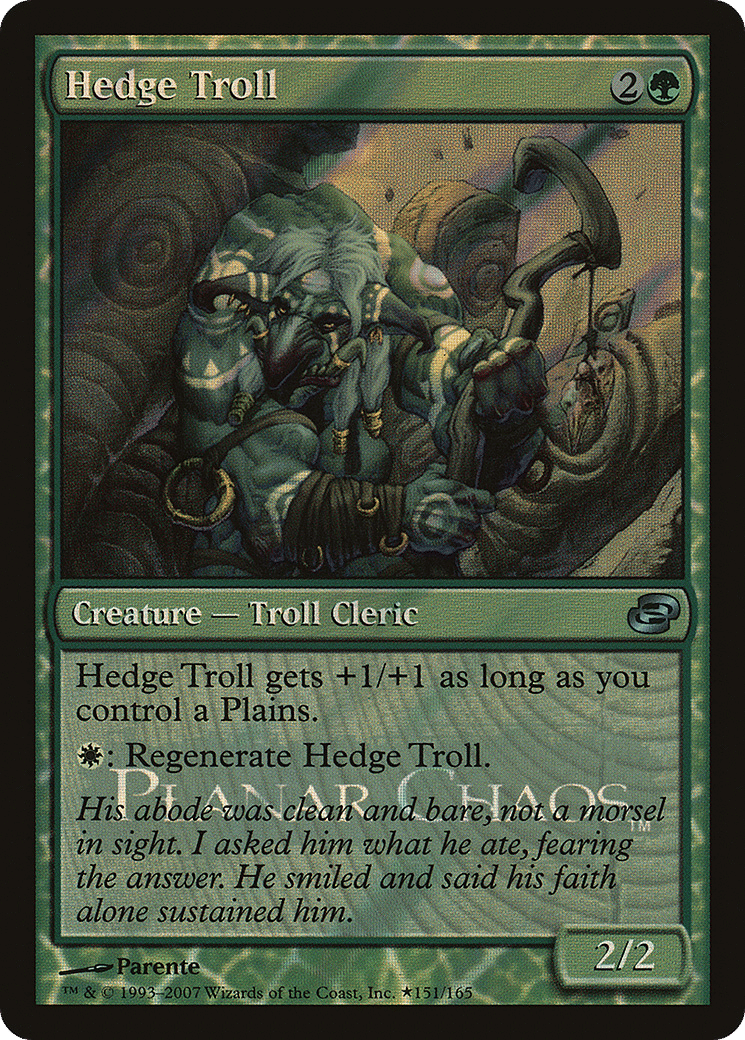 Hedge Troll — Planar Chaos Promos — Magic: The Gathering