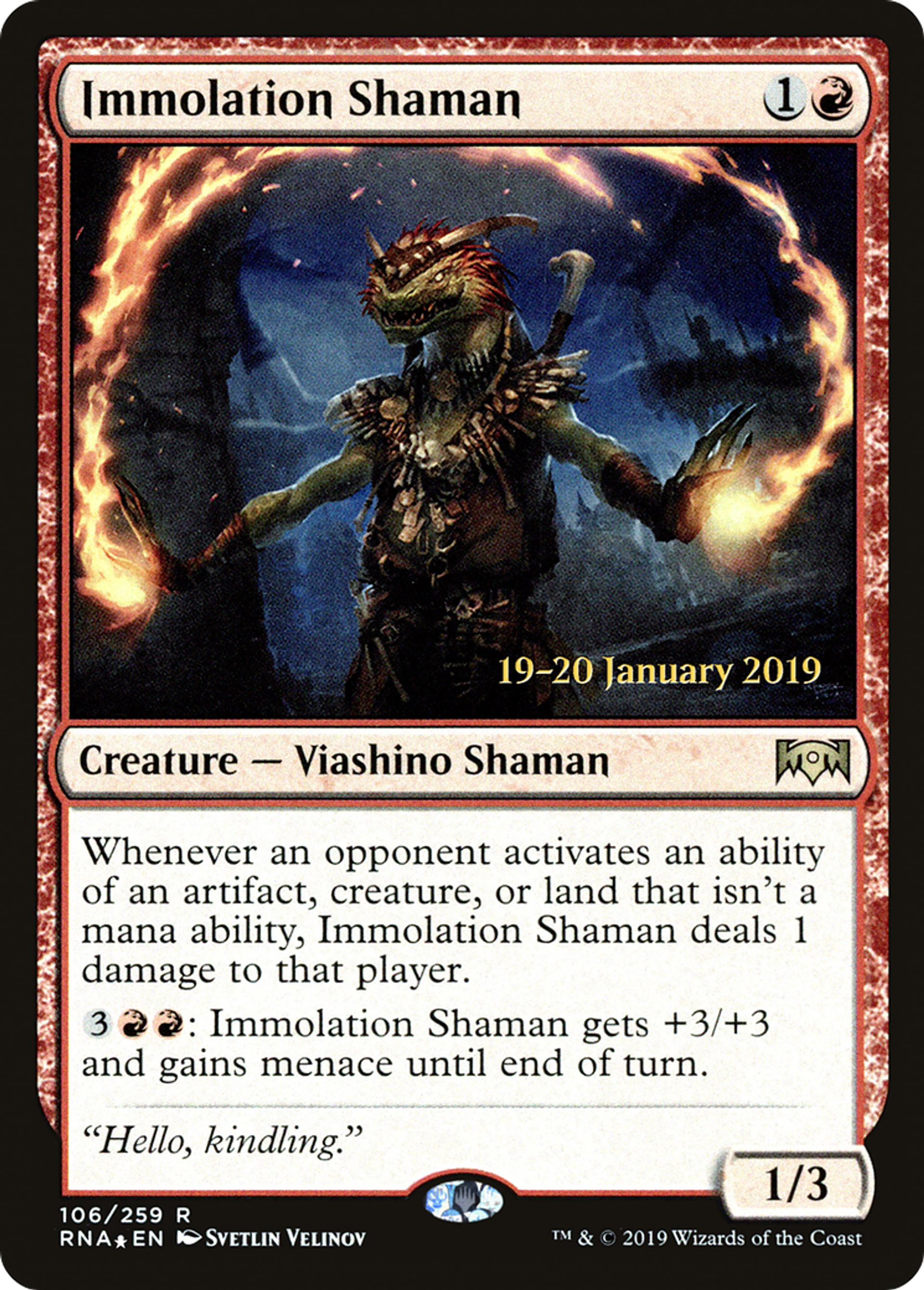 Immolation Shaman — Ravnica Allegiance Promos — Magic: The Gathering