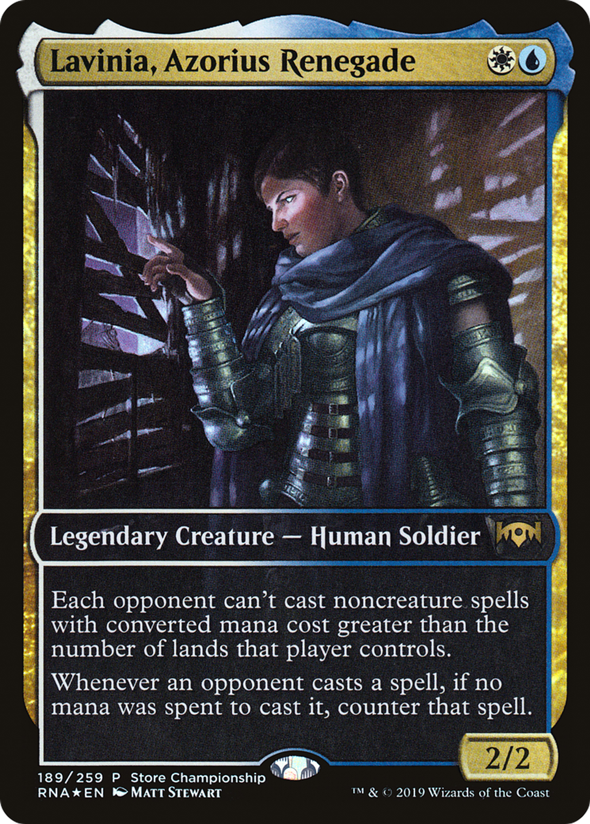 Lavinia, Azorius Renegade — Ravnica Allegiance Promos — Magic: The Gathering