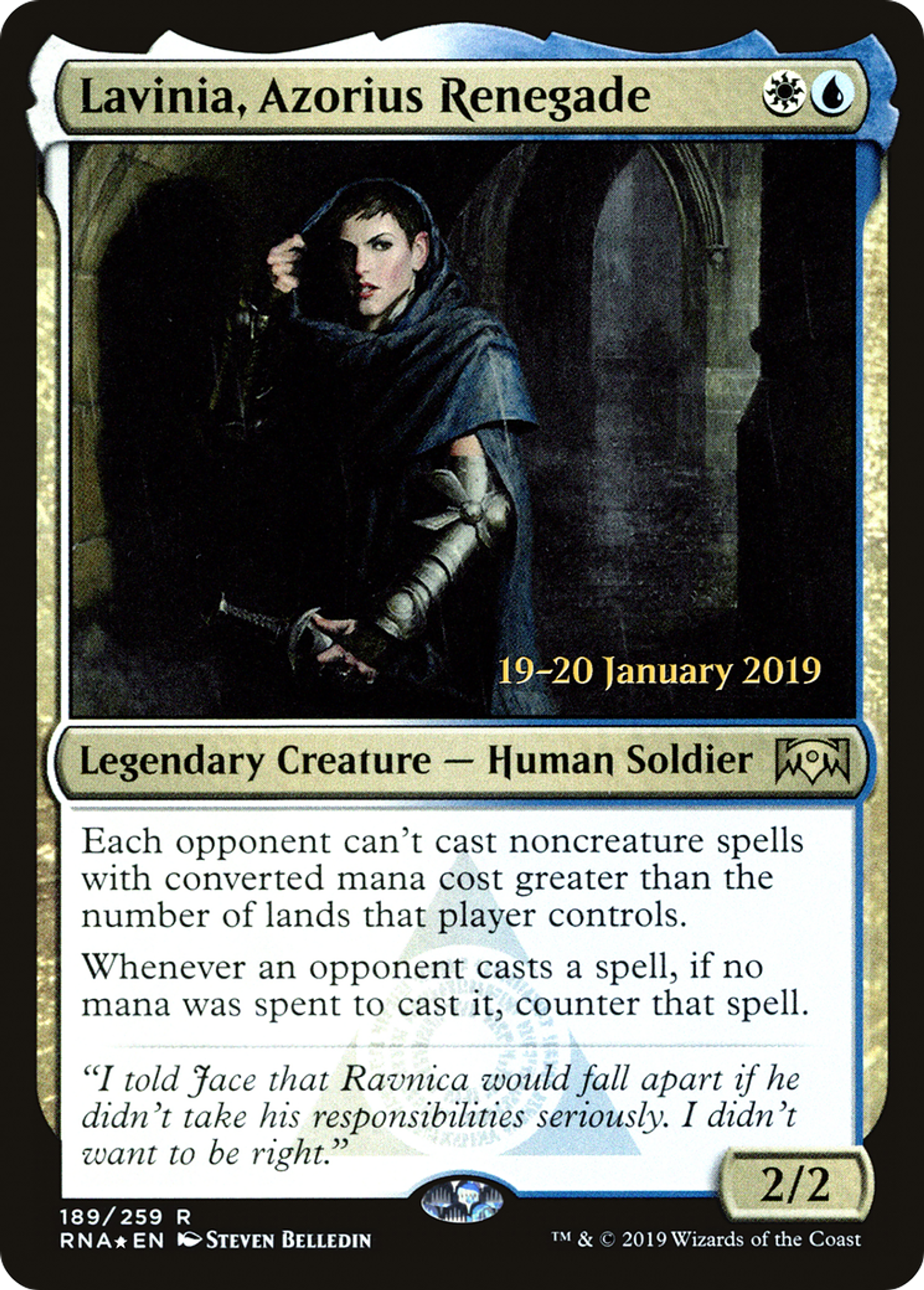Lavinia, Azorius Renegade — Ravnica Allegiance Promos — Magic: The Gathering